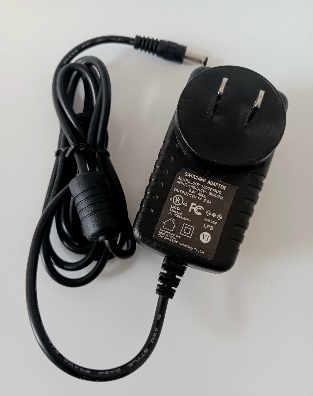 Switching Adapter:SOY 1200200US,12V-2A,for ONN Monitors #10