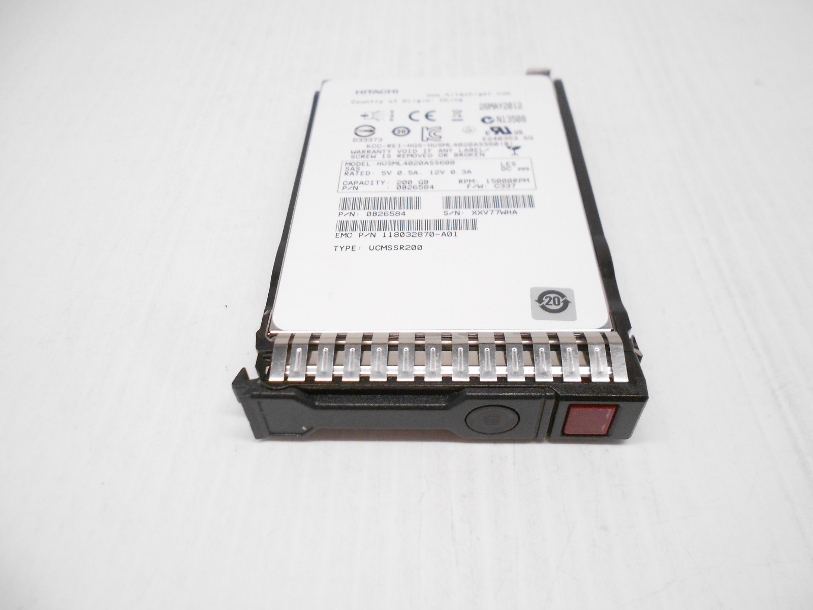 HGST 200GB SSD SAS 2.5" 6G Server Hard Drive DL360 DL380 DL385 G8 G9 G10