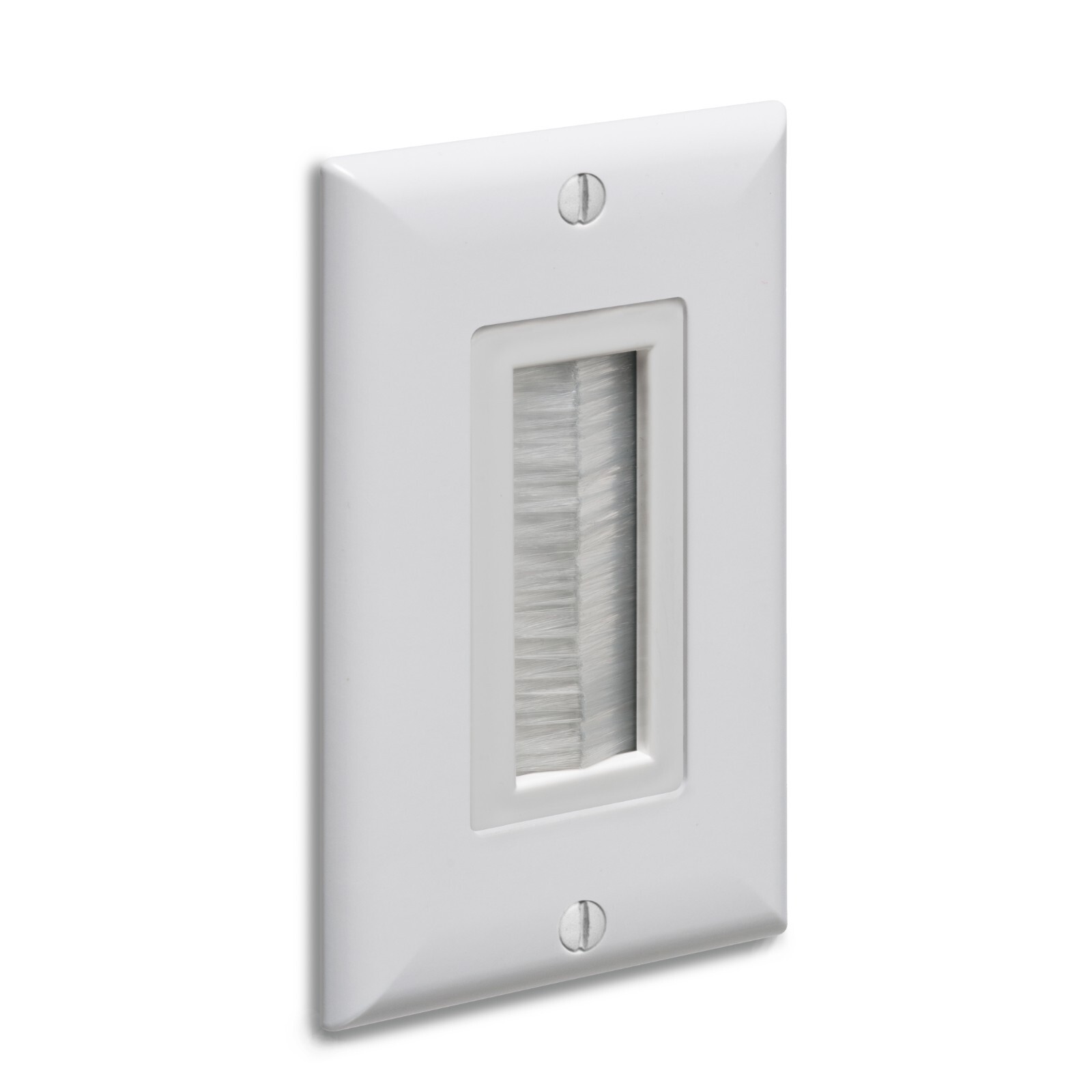 Arlington CED135WP Low Voltage Single Gang Cable Brush Style Faceplate - 10 Pack