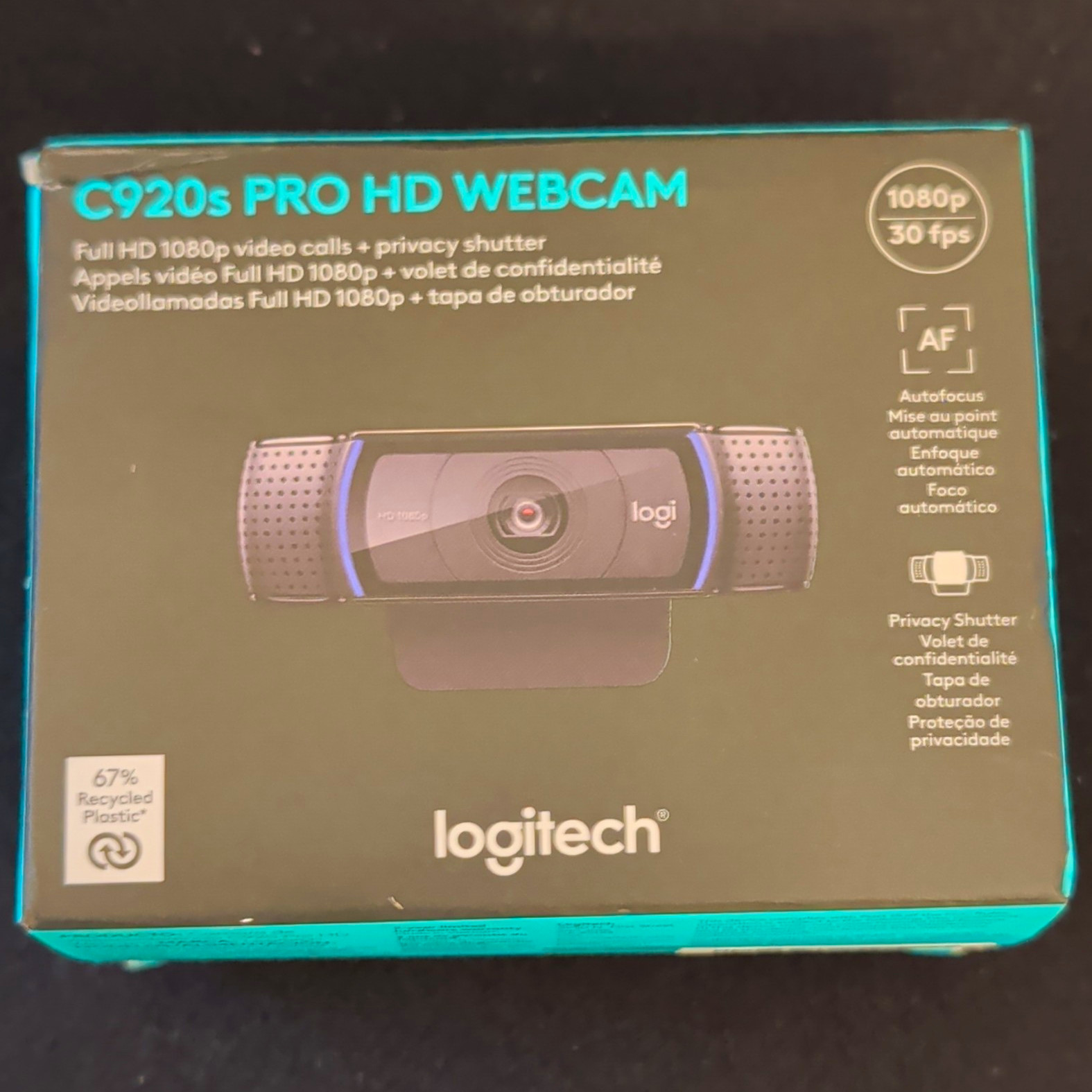 Logitech C920s Pro HD Webcam 1080p 30fps Autofocus Privacy Shutter USB