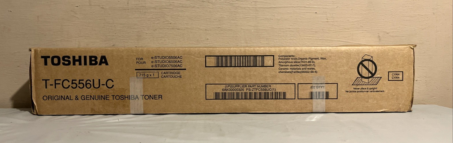 Genuine Toshiba T-FC556U-C Cyan Toner Cartridge New Sealed Box