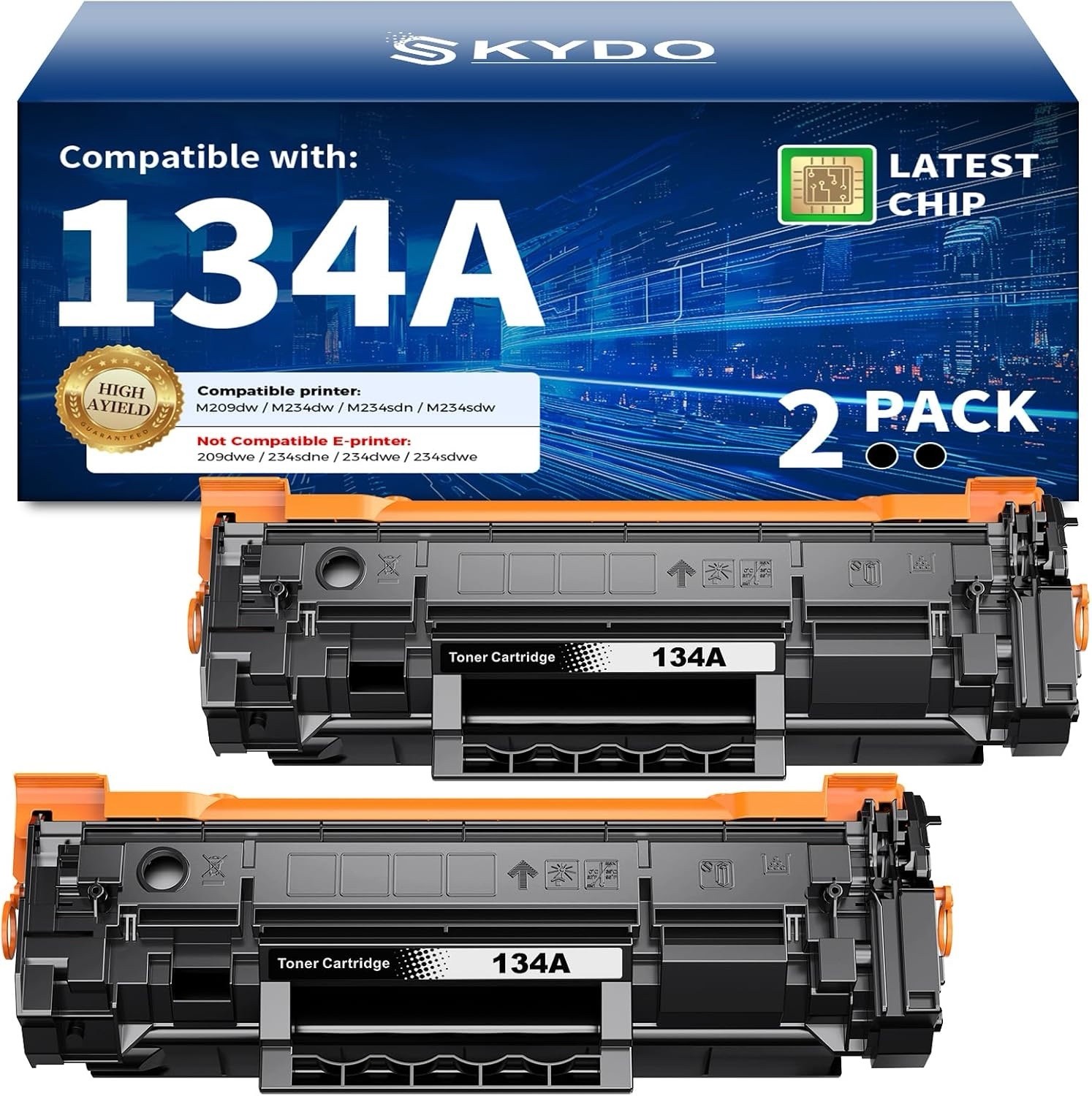 134A W1340A Black Toner 2-Pack w/ Chip for HP LaserJet M209dw M234dw New