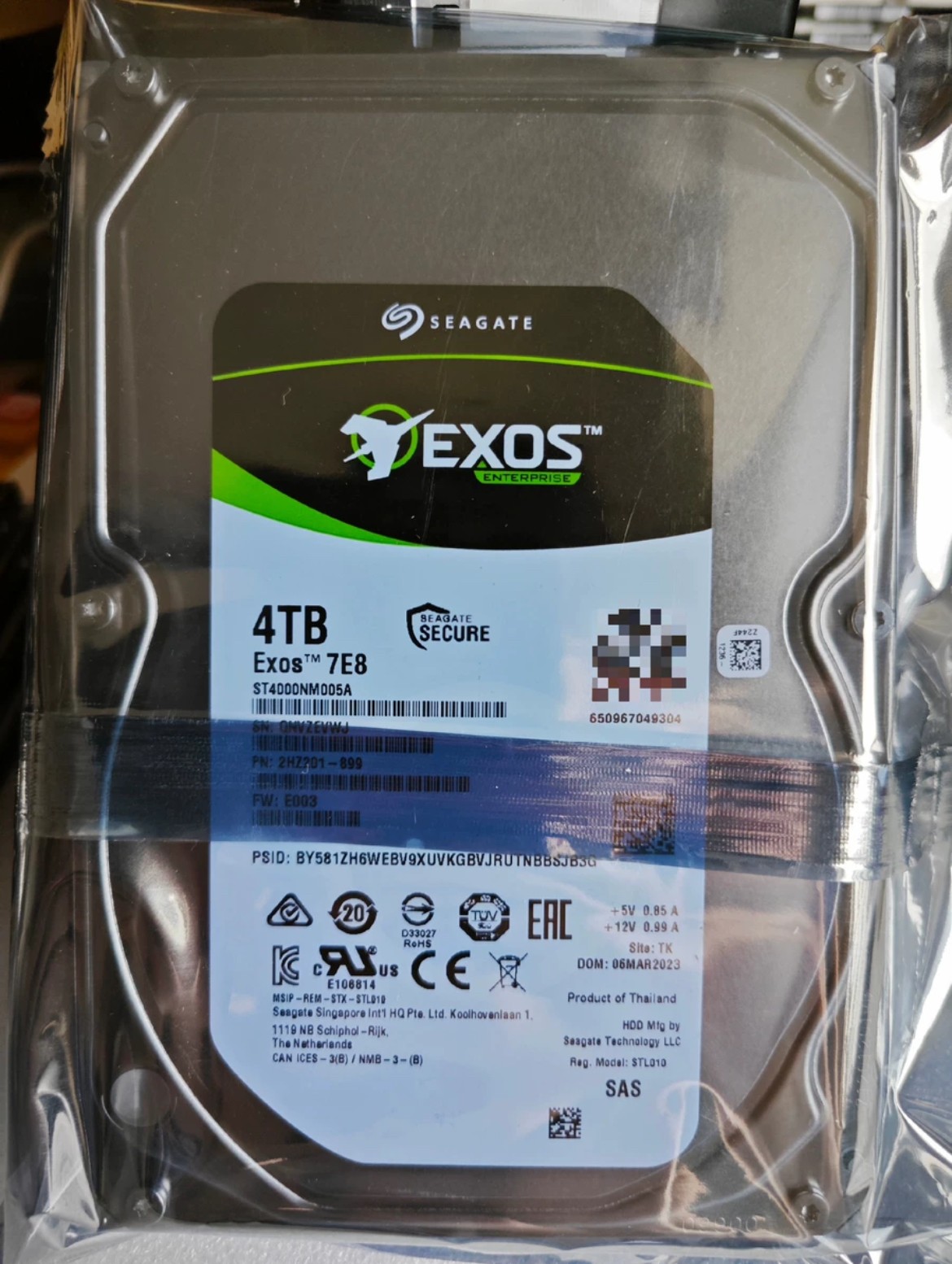 for Seagate Exos 7E8 ST4000NM005A 4TB 256MB 7.2K 12Gb 3.5" 512n SAS Hard Drive