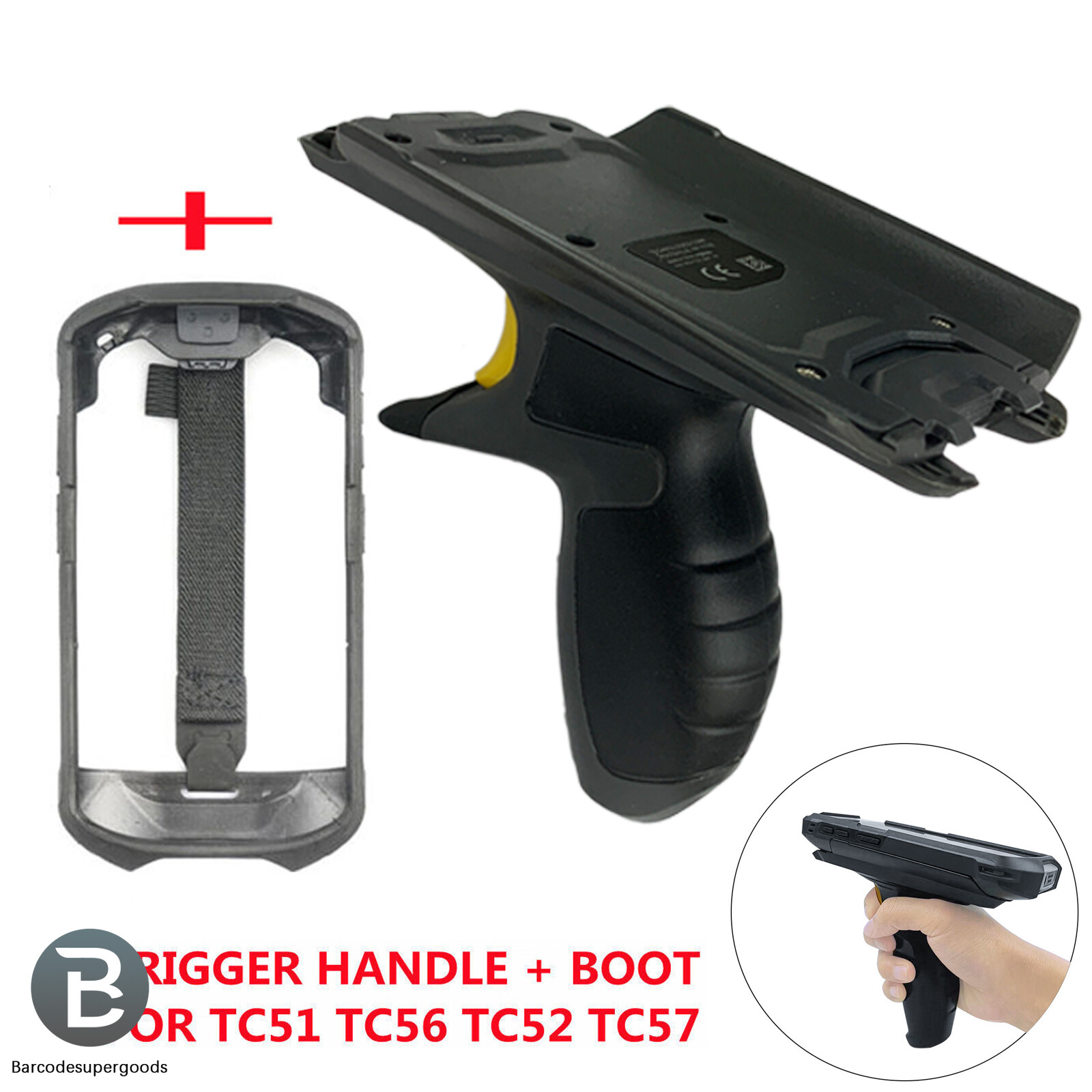 OEM Trigger Handle + Protective Boot for Zebra TC51,TC52,TC56,TC57 Scanners Lots