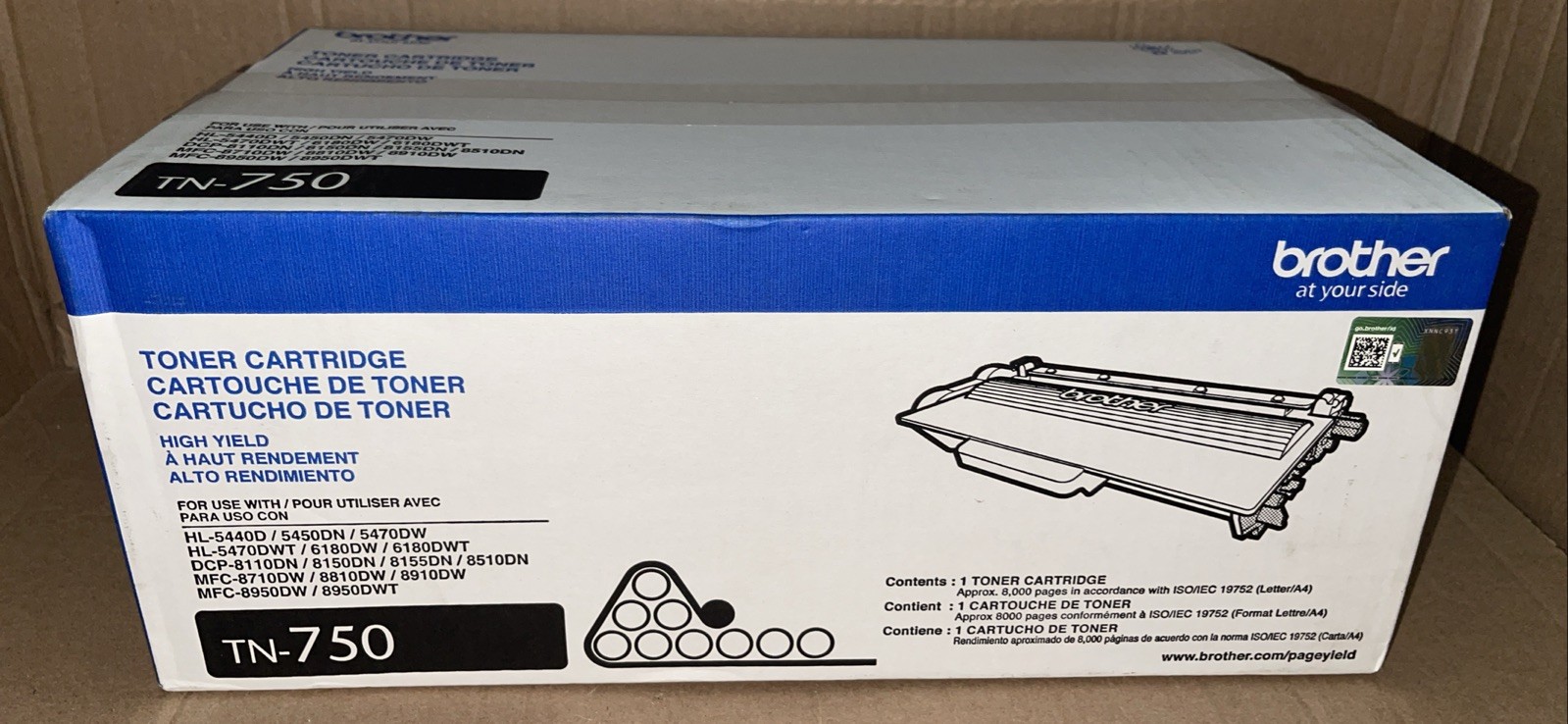 Brother TN750 Black Toner Cartridge