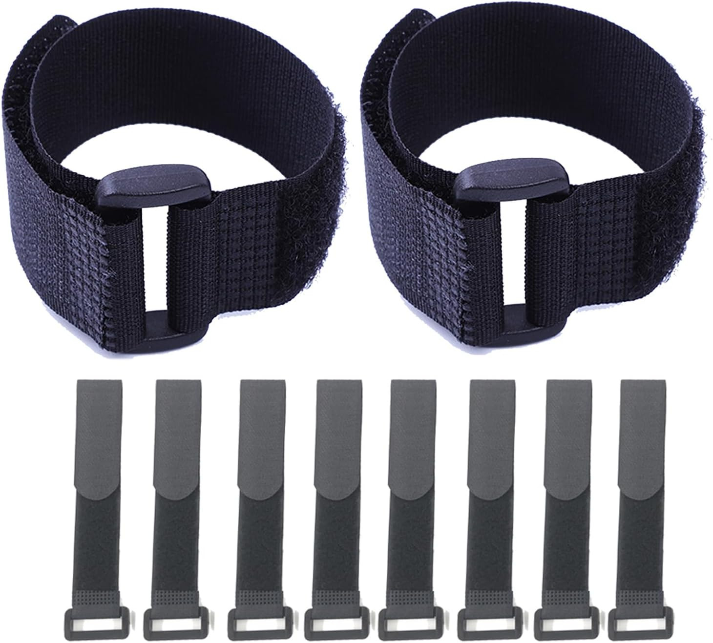 10 Pack 1x12 Inch Reusable Nylon Cable Straps with Buckle Cord Organizer