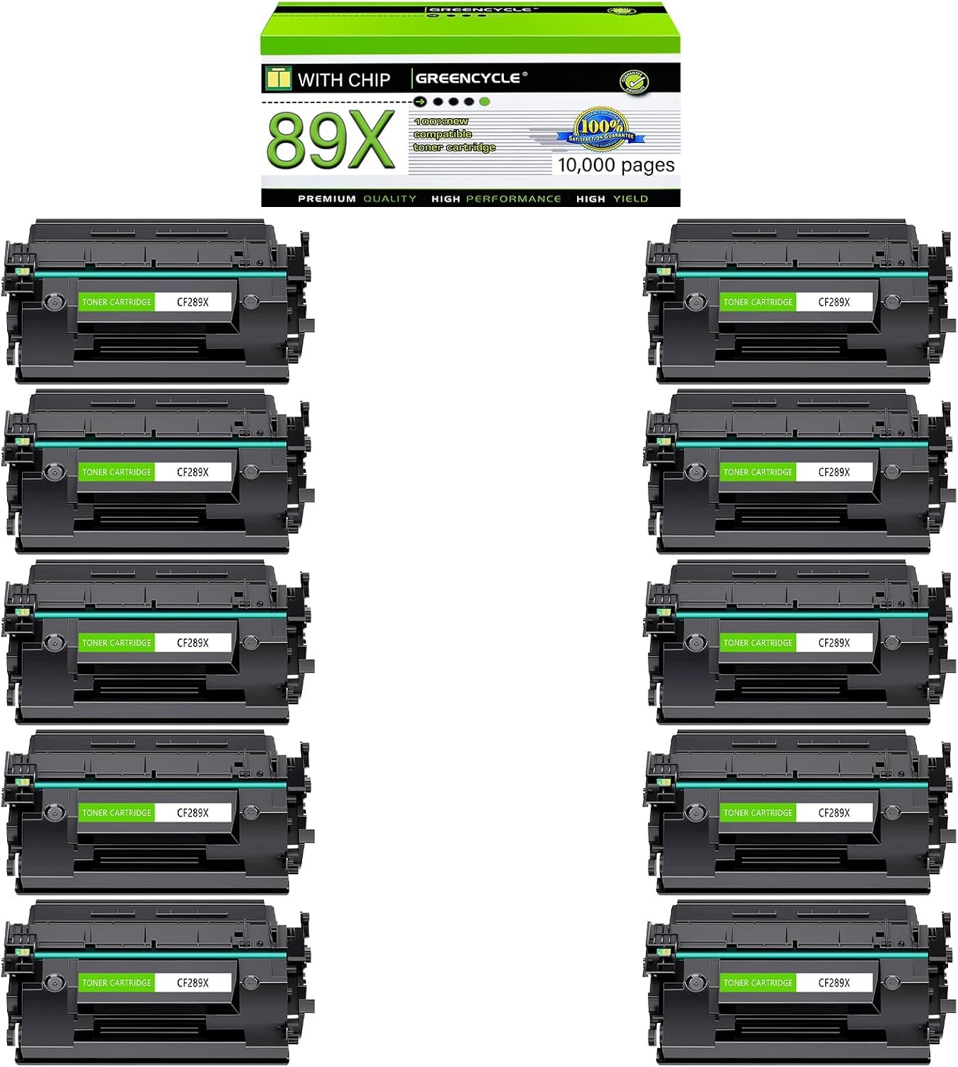 10PK CF289X 89X New Chip Toner For HP LaserJet M507n M507dn MFP M528dn M528f