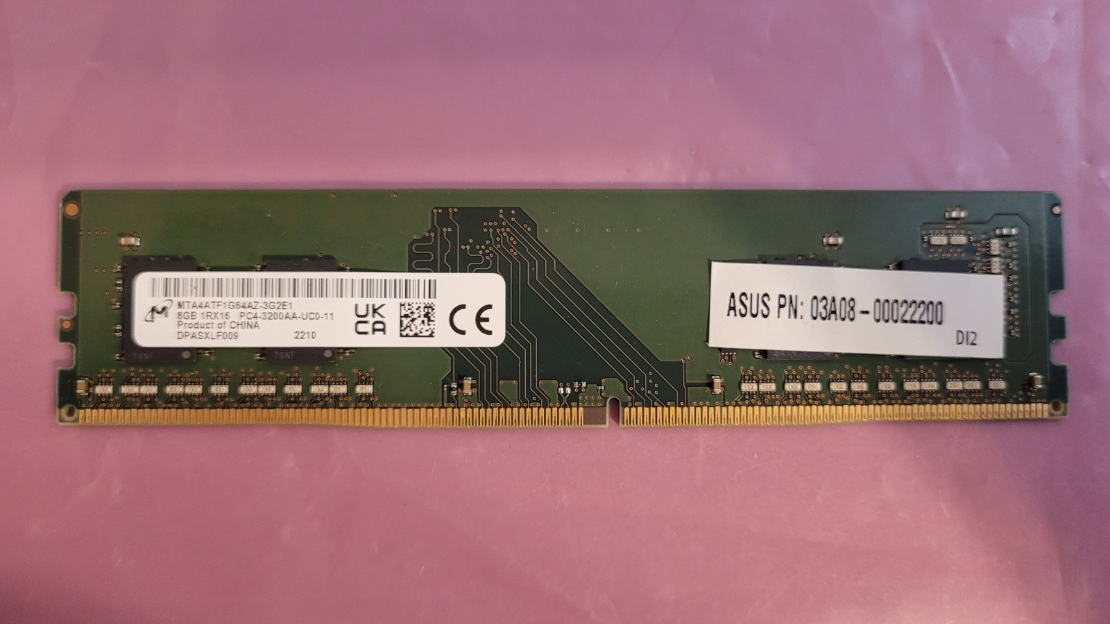 Micron 8GB PC4 3200 DDR4 25600 DDR4 3200MHz 1Rx16 Desktop RAM Memory