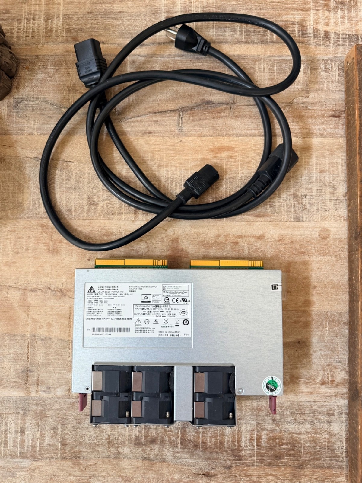 Delta DPS-2400AB A 2400W Server Power Supply PSU 94% w/ Power Cord