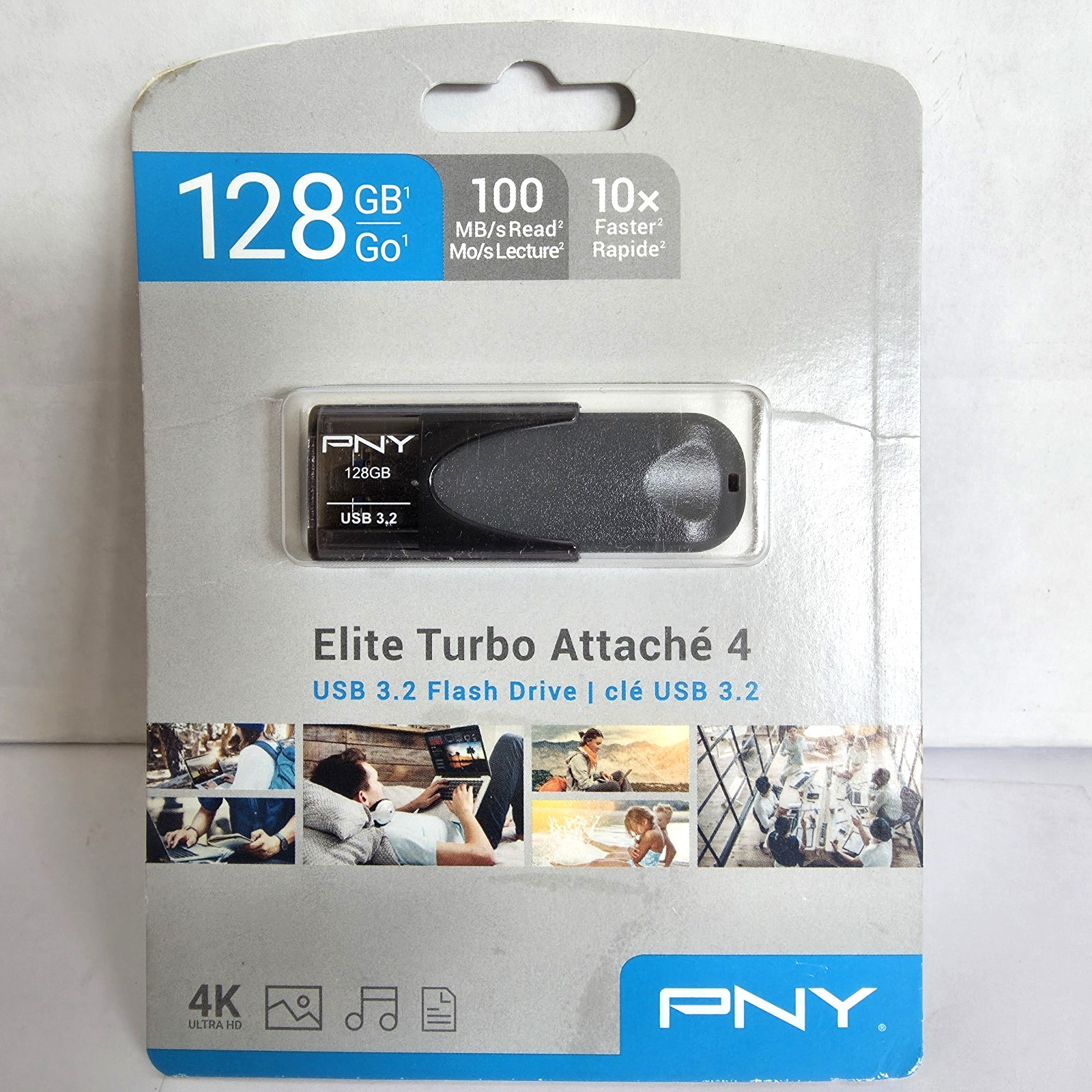 PNY - Elite Turbo Attache 4 128GB USB 3.2 Flash Drive - Black - New Sealed