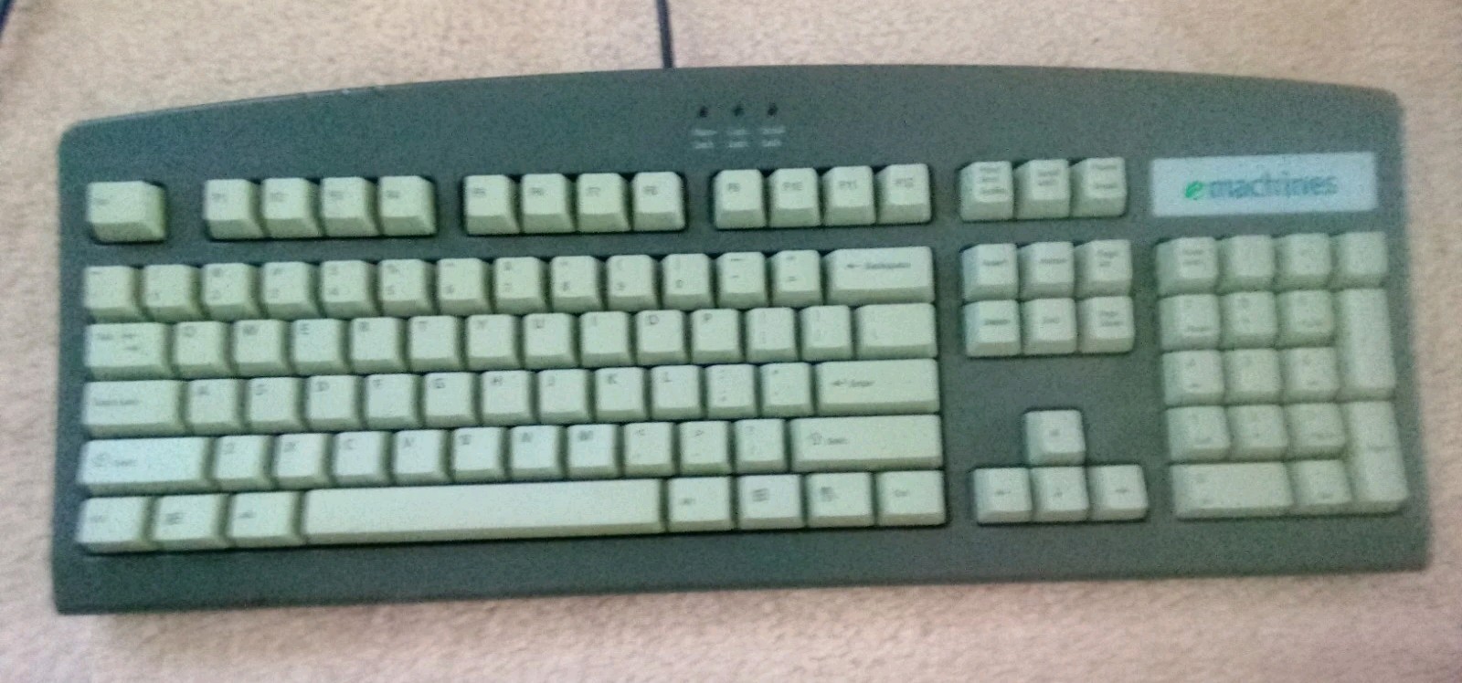 eMachine Keyboard 7800 Grey Wired PS/2 Connection Vintage