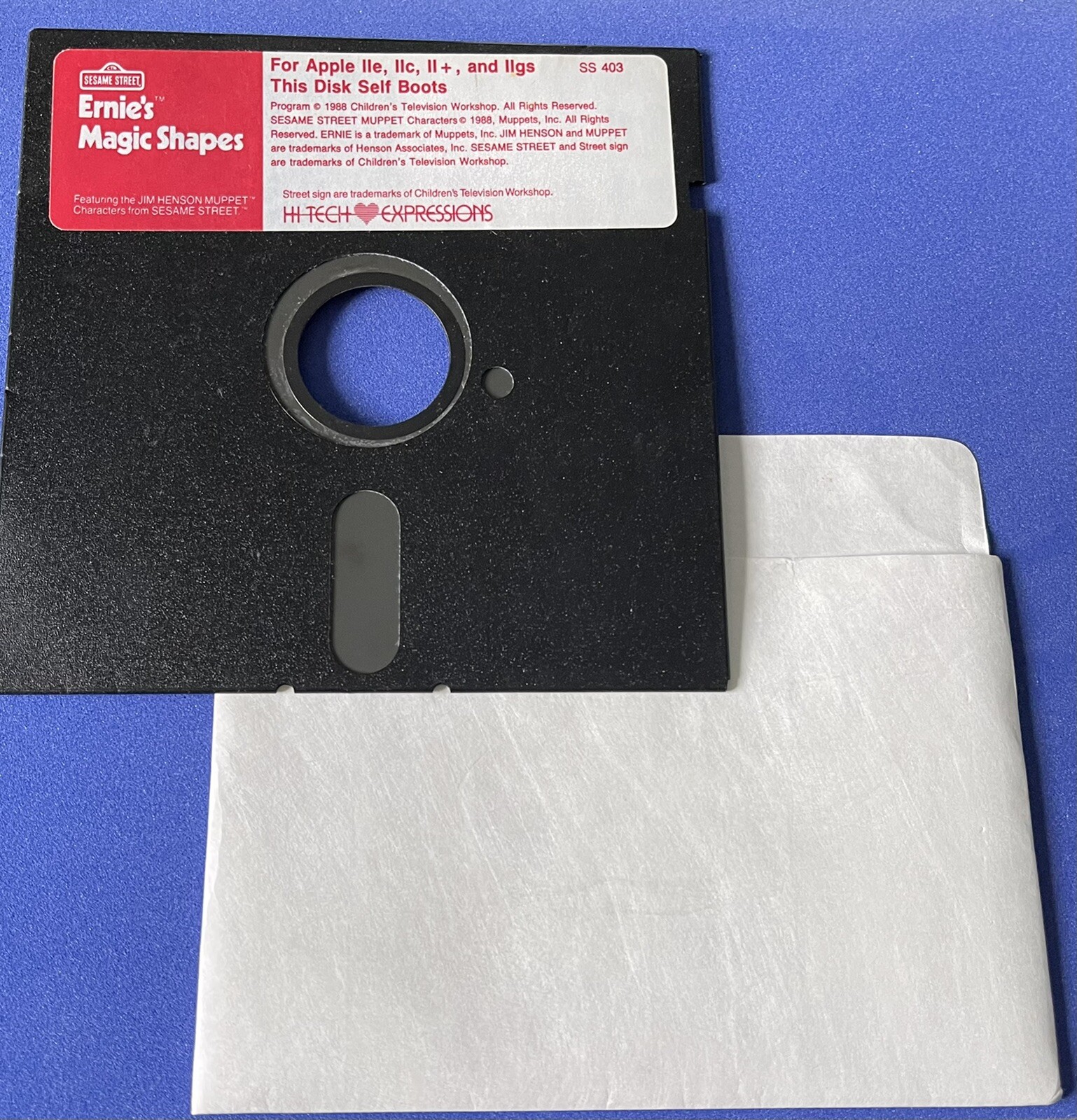 Vintage 1987 Sesame Street Ernie's Magic Shapes Computer Game Apple IIe IIc IIgs