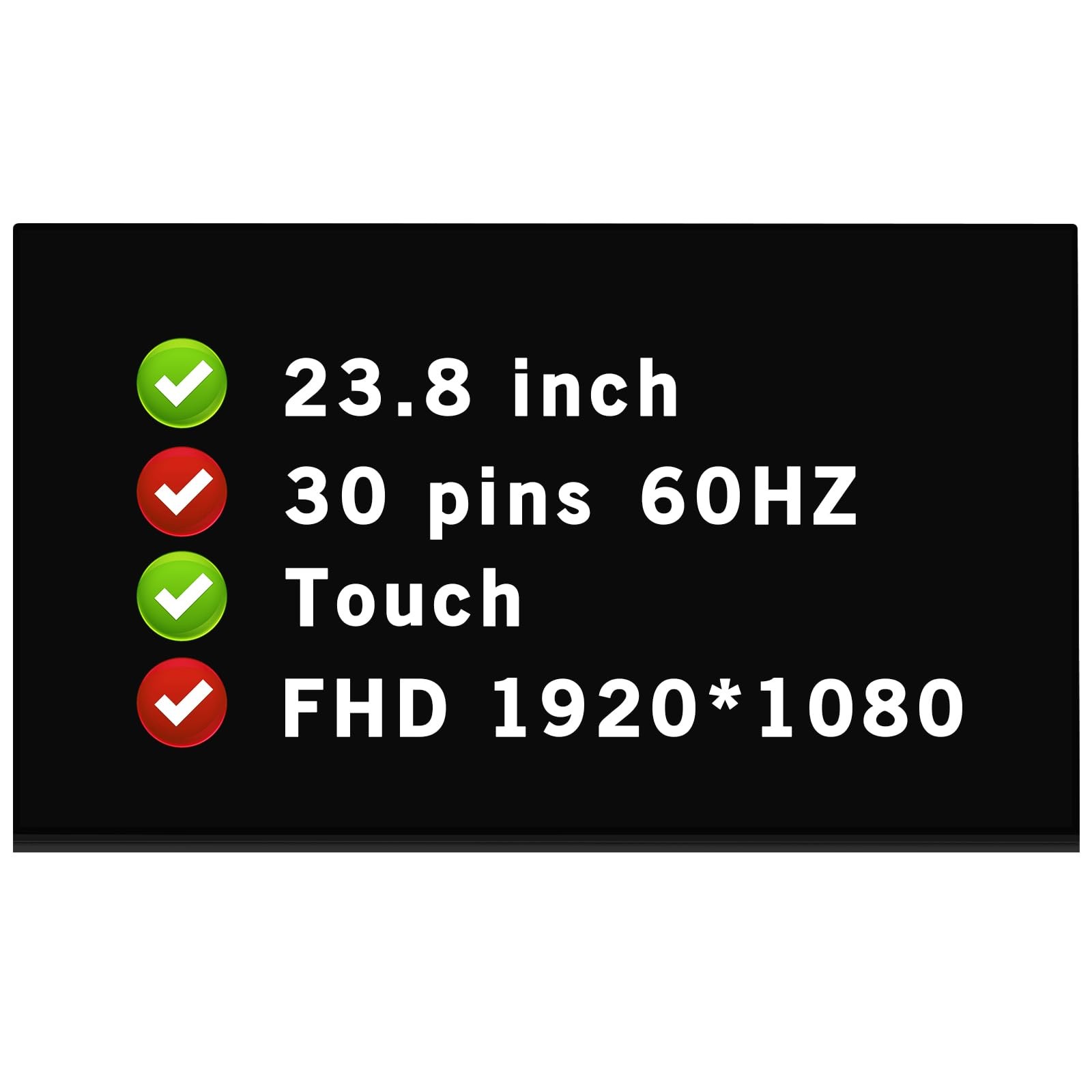 23.8" LCD Screen Display for HP 24-F 24-F0024 LM238WF5 SSA1 A2 Touch Replacement