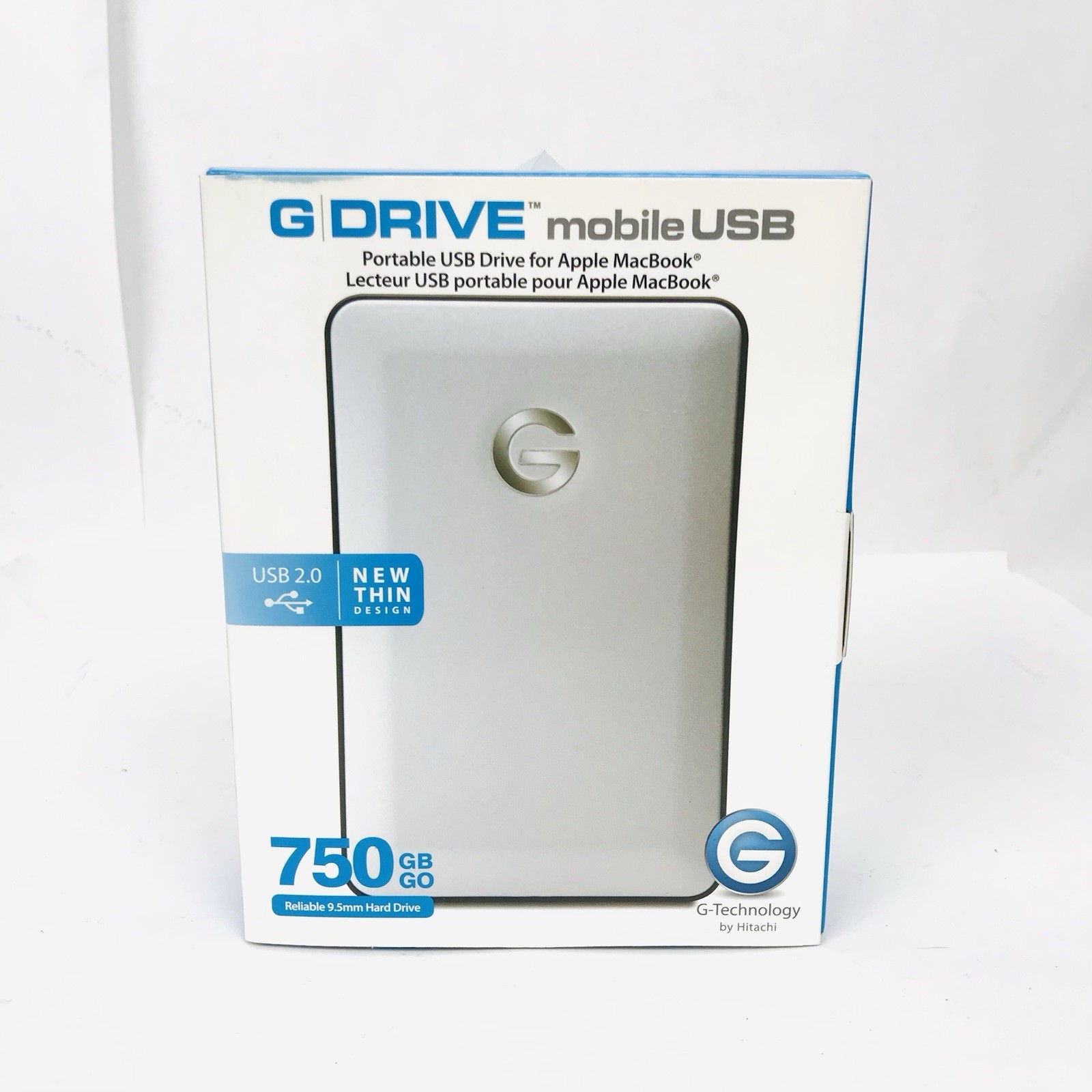 Hitachi G-Drive 750GB USB 2.0 Portable External HD 0G02013, Silver