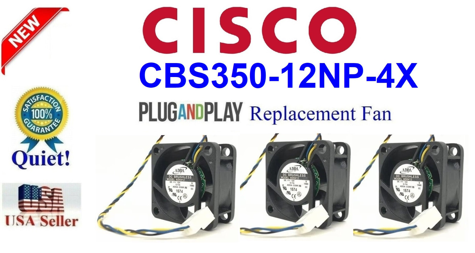 3x Most Quiet Replacement Fans for Cisco CBS350-12NP-4X