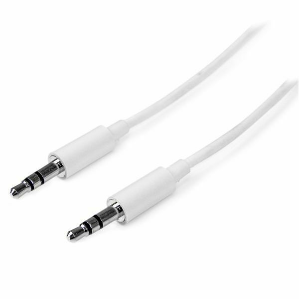 StarTech MU3MMMSWH 3M (9.8FT) White Slim 3.5mm Stereo Audio Cable - Male to Male