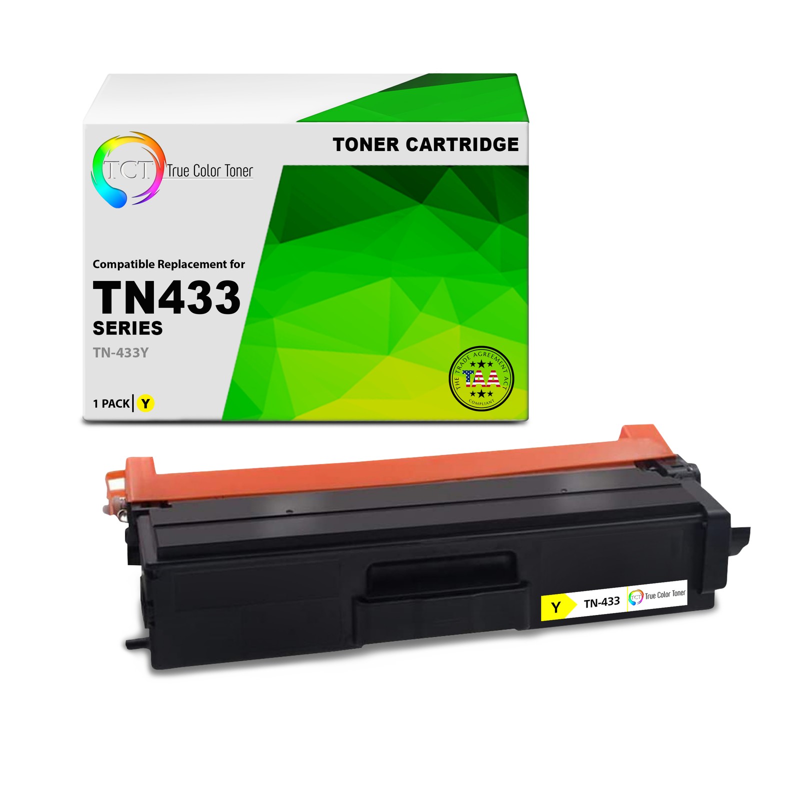 TCT TN-433Y TAA Compliant Compatible Toner Cartridge Replacement for Brother