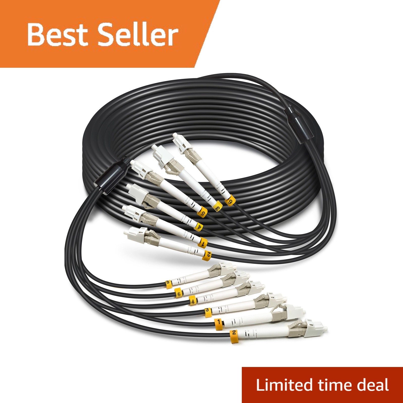 30ft (10m) 6 Core YUTIANHOME OM3 Multimode Industrial Armored Fiber Cable