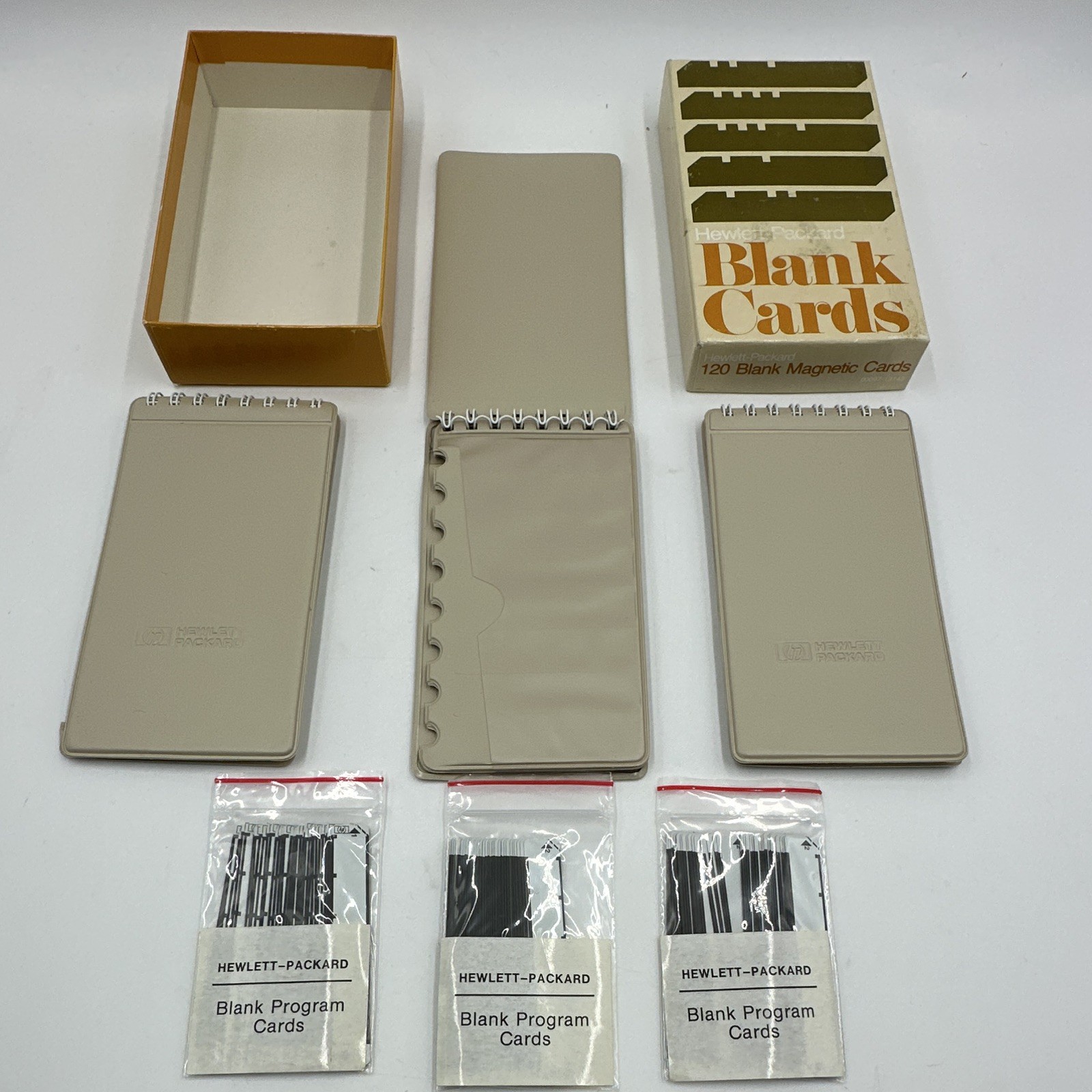 Vintage Hewlett-Packard Magnetic Program Card Collection with Storage Holders