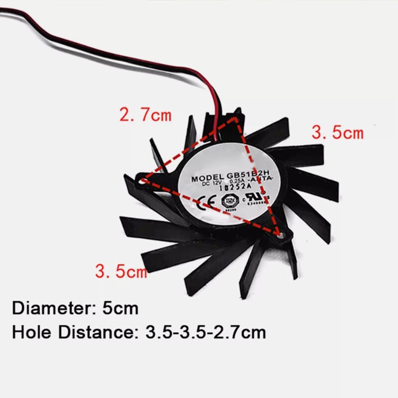 For GB51B2H 5CM 3.5*3.5*2.7CM Cooling fan Graphics Card Fan