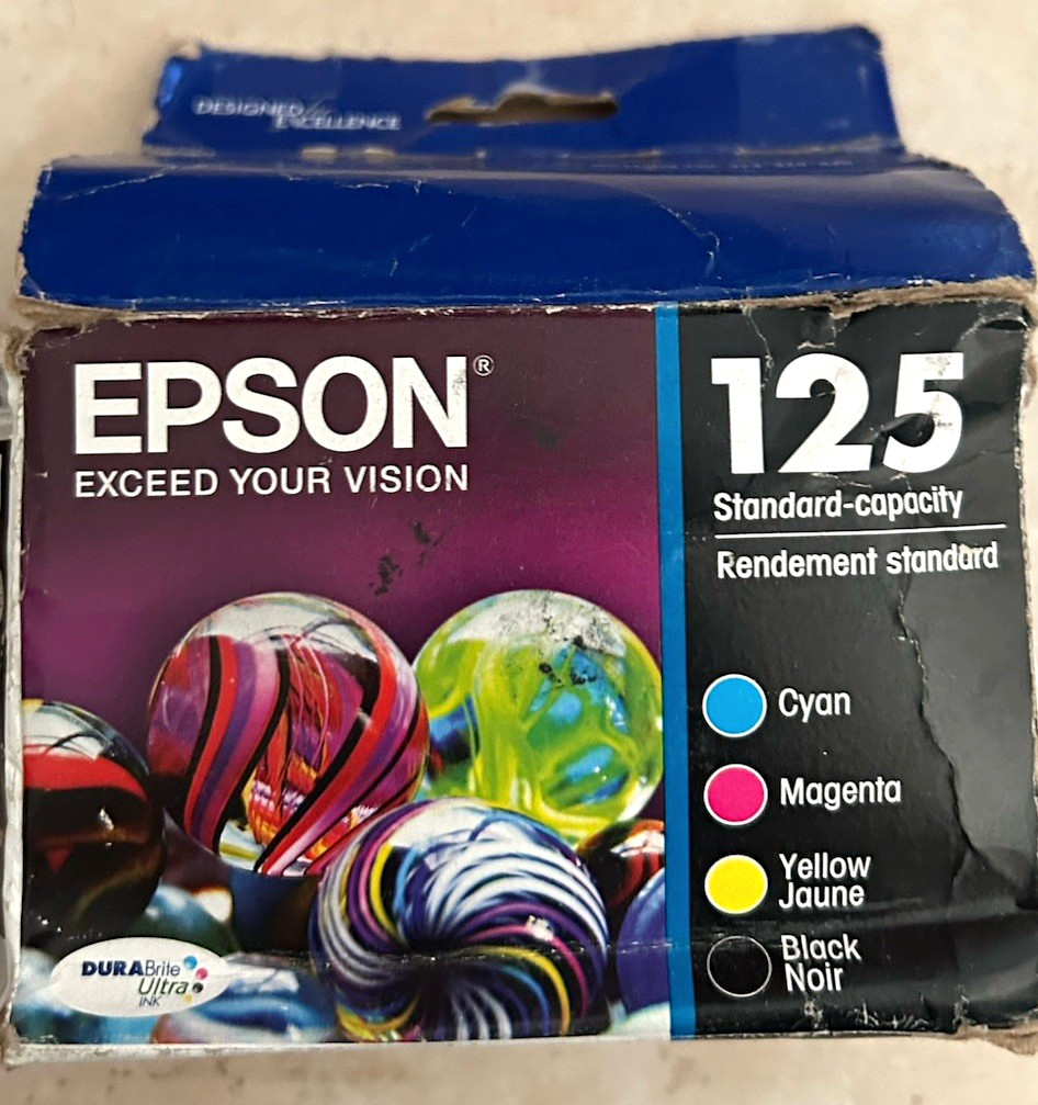 Epson 125 Genuine/Original Inkjet Ink Cartridges CMYK 4-Pack T1251-54