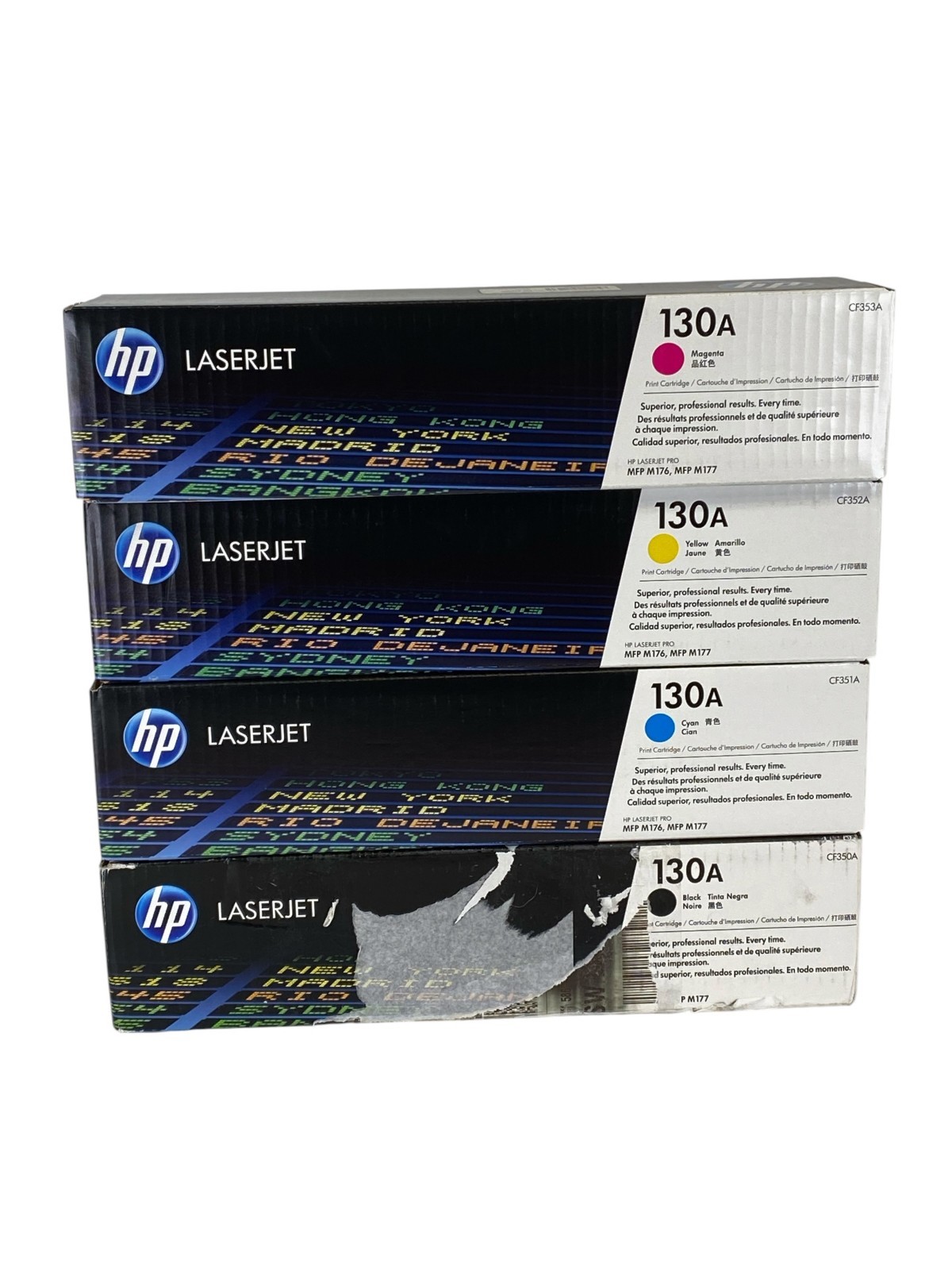 HP 130A Cyan Black Yellow Magenta LaserJet Toner Cartridge New Lot of 4