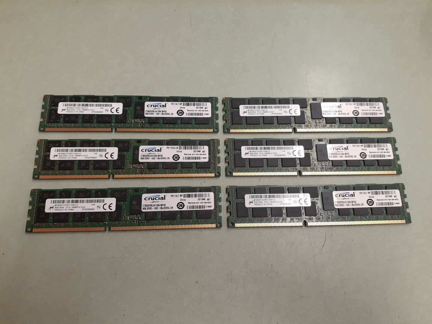 Micron 48GB (6x8GB) MT36KSF1G72PZ-1G4K1LG 2Rx4 PC3L-10600R Memory Ram 1349