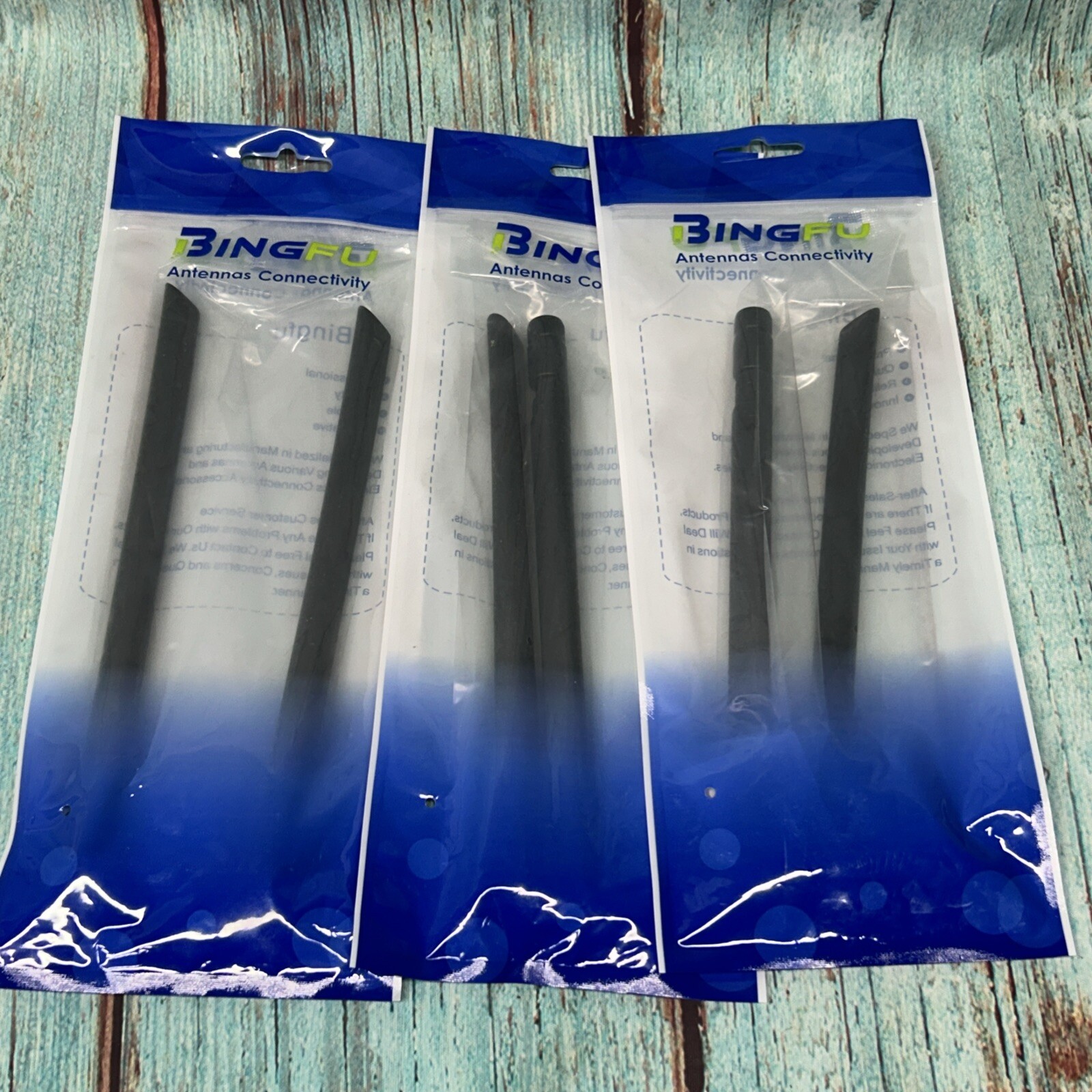 Bingfu Dual Band WiFi 2.4GHz 5GHz 5.8GHz 3dBi MIMO RP-SMA Male Antenna (6-Pack)