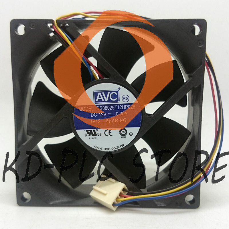 New AVC DS08025T12HP028 DC12V 0.30A 8025 8CM 80MM 80X80X25MM 4pin Cooling Fan