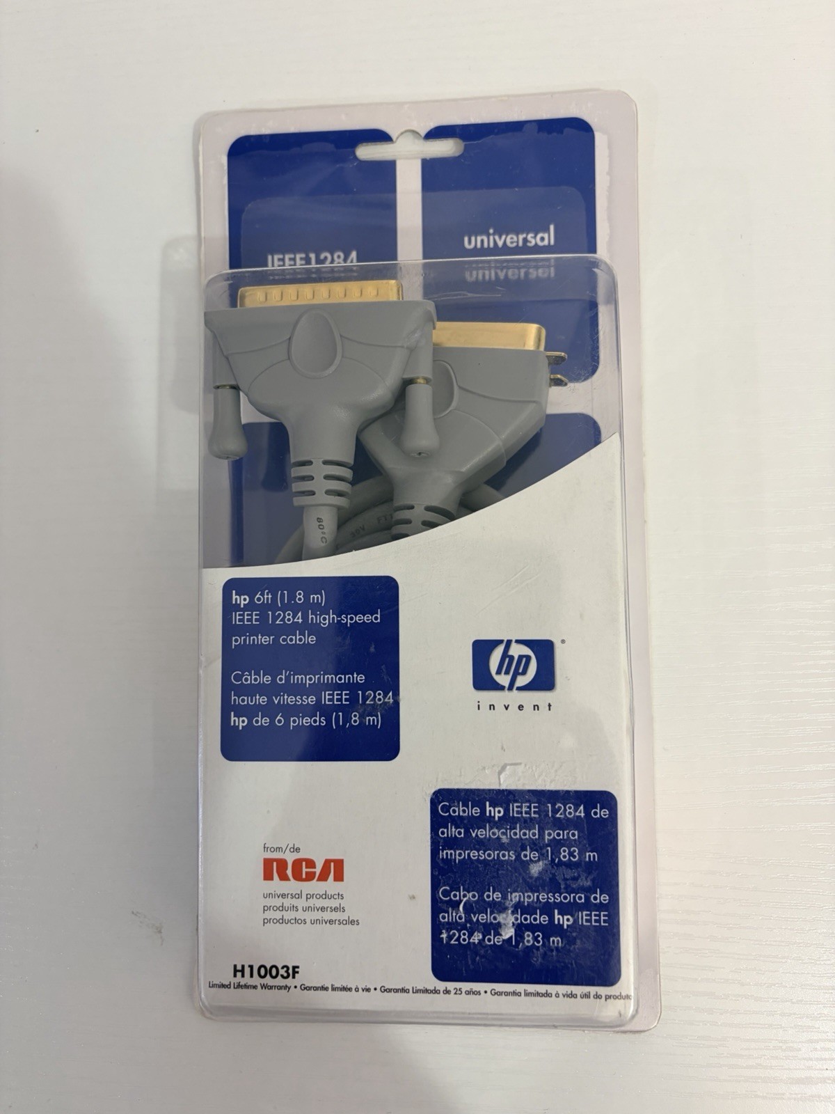 HP H1003F IEEE 1284 Printer Cable 6 Ft DB25 Centronics 36 Gold Plated NEW Sealed