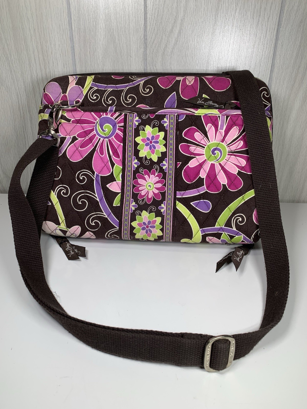 VERA BRADLEY Retired PURPLE PUNCH Laptop Tablet Case Crossbody Padded Bumper