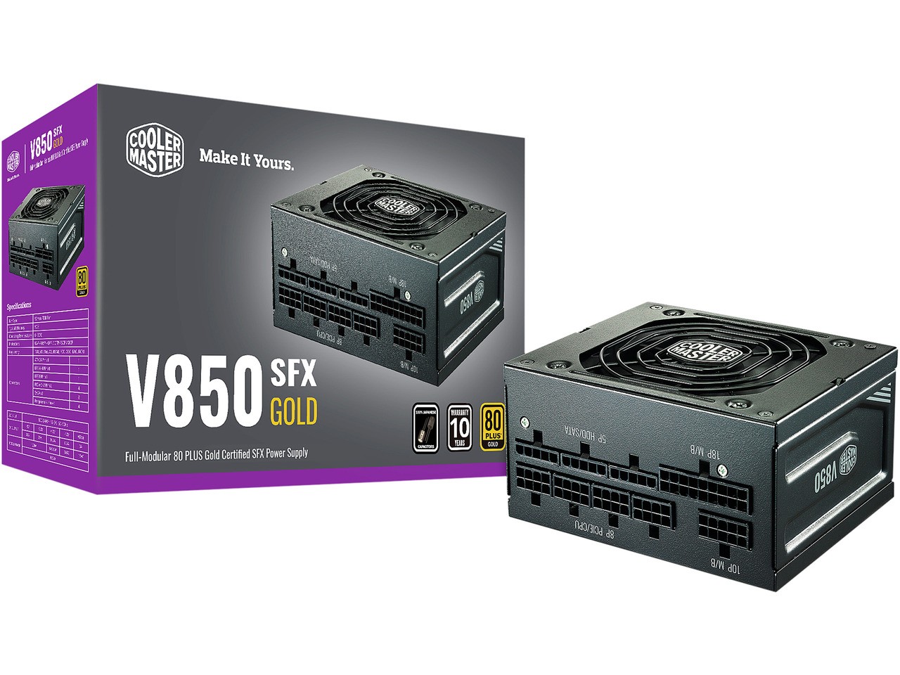 Cooler Master V850 SFX Gold Full Modular, 850W, 80+ Gold Efficiency, ATX