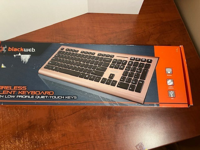 Blackweb Wireless Silent Keyboard 2.4GHz Low Profile Quiet Touch Keys New Sealed