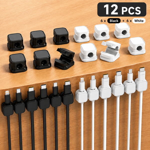  Magnetic Cable Clips & Cord Holder, Under Desk Cable Management Lot