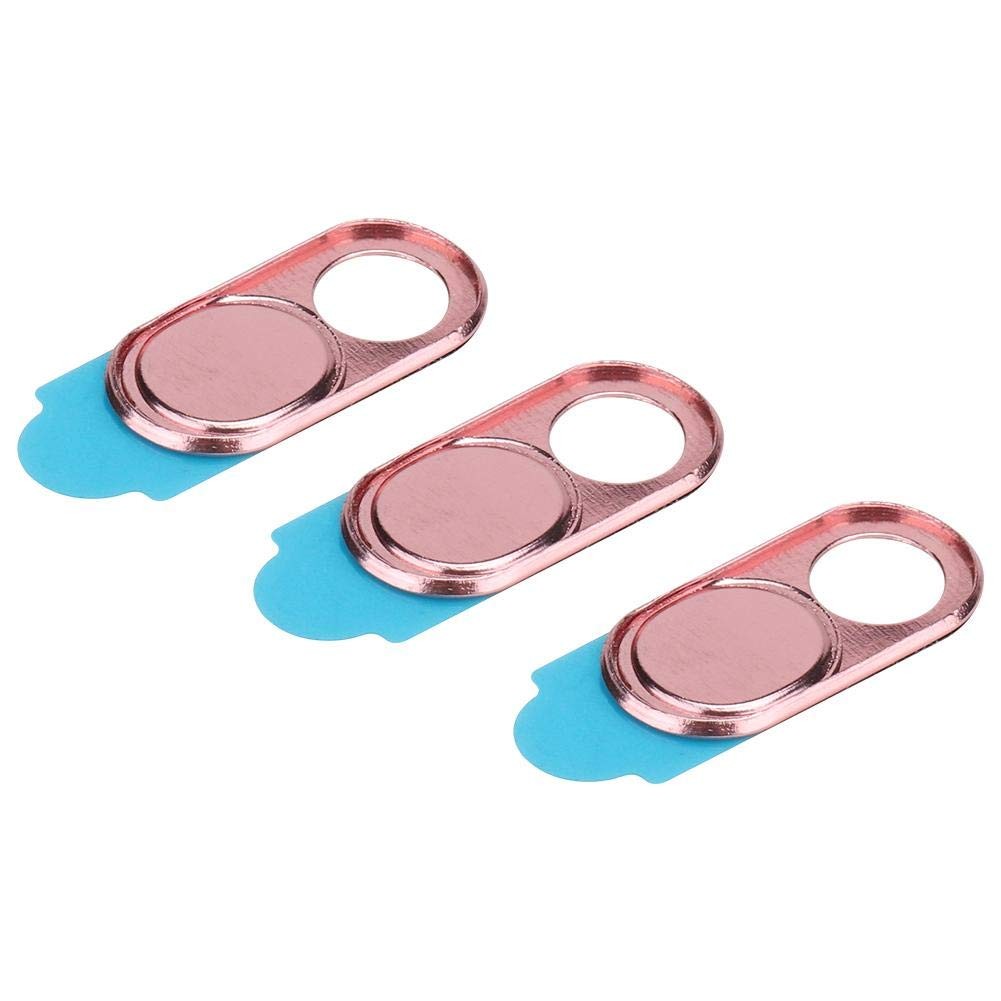 ASHATA 3pcs Metal Camera Lens , Ultra Thin Cover Webcam pink 