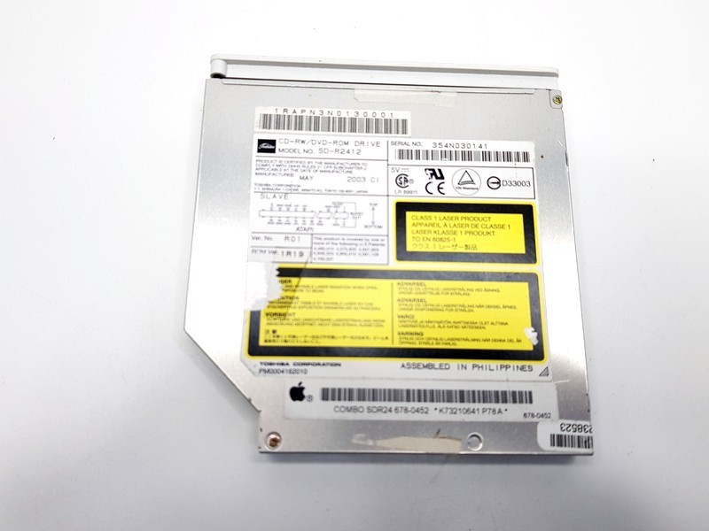 Apple Toshiba CD-RW DVD-ROM Drive Model SD-R2412 P/N 678-0452
