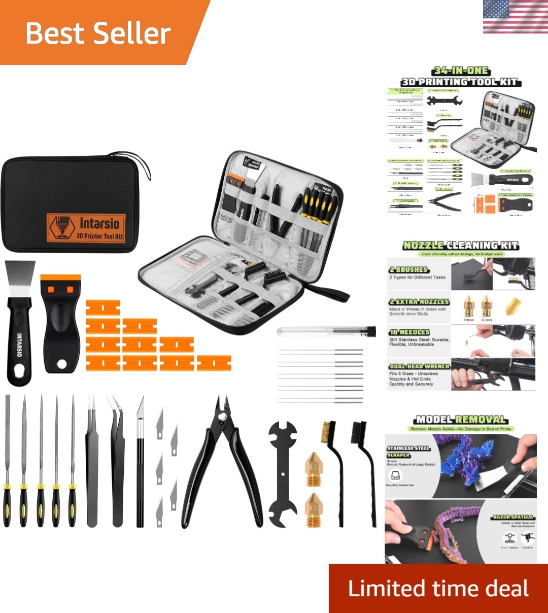 3D Printer Tools Kit, 34pcs 3D Printer Accessories for All FDM/SLA Printers I...