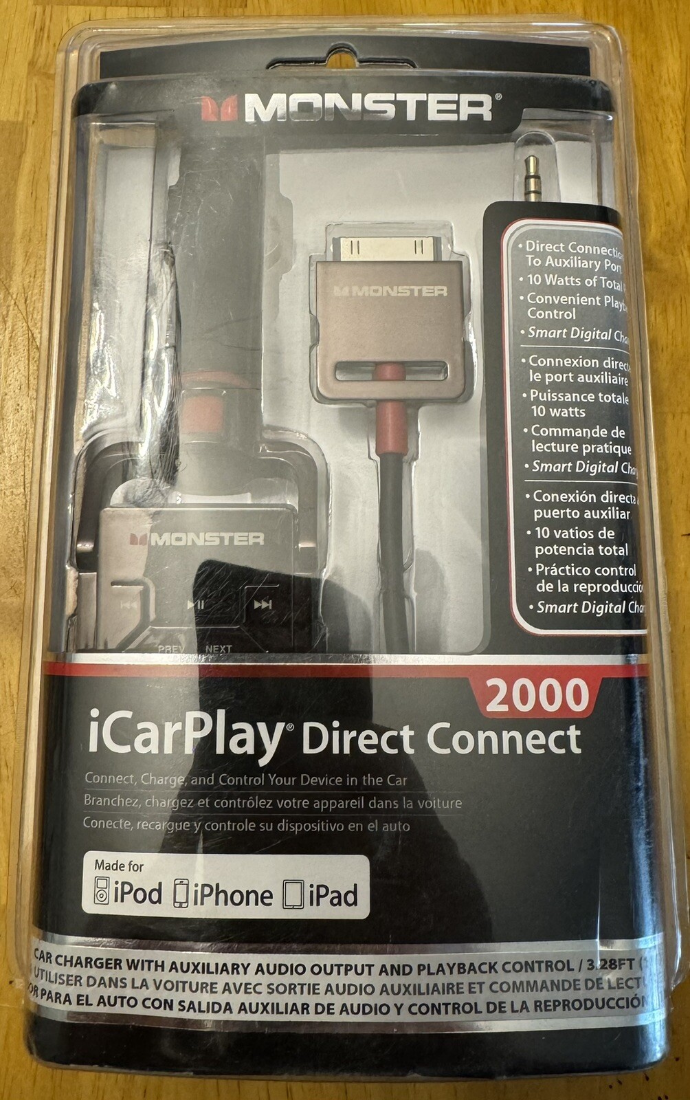 Monster iCarPlay Direct Connect 2000 Car Charging & Data Sync Cable for iPad 