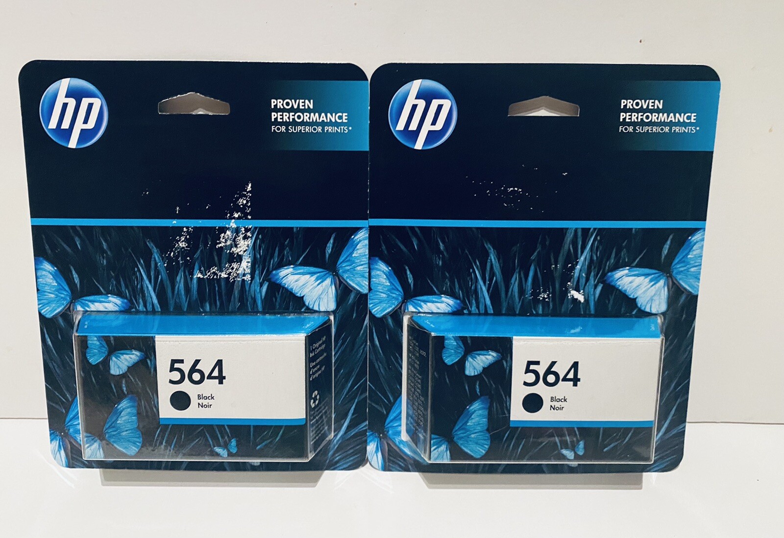2x Sealed GENUINE HP 564 BLACK INK CARTRIDGE OEM EXP. 2022