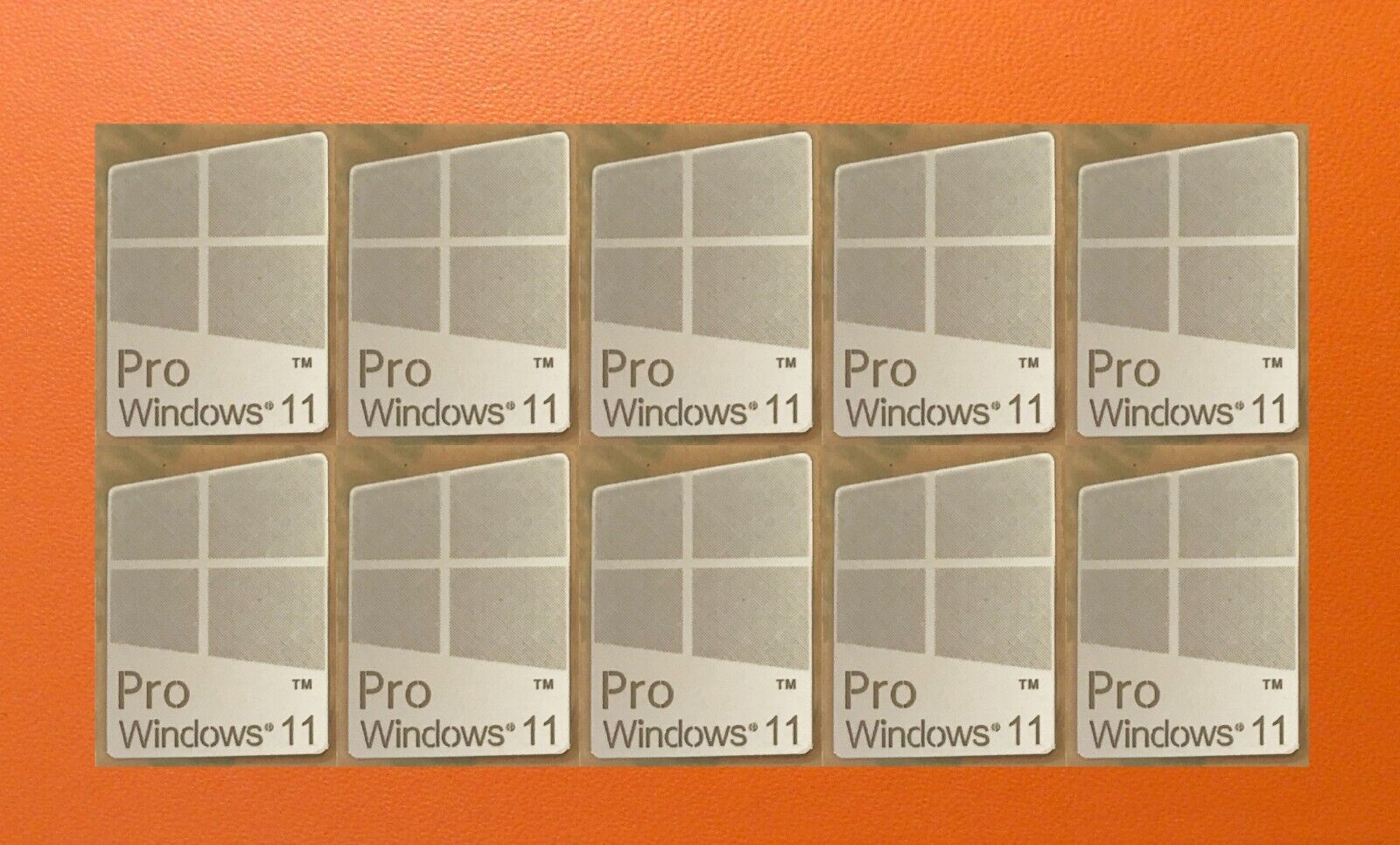 10 PCS Window 11 Pro Silver Color Sticker Badge Logo Decal Win 11 16mm x 23mm