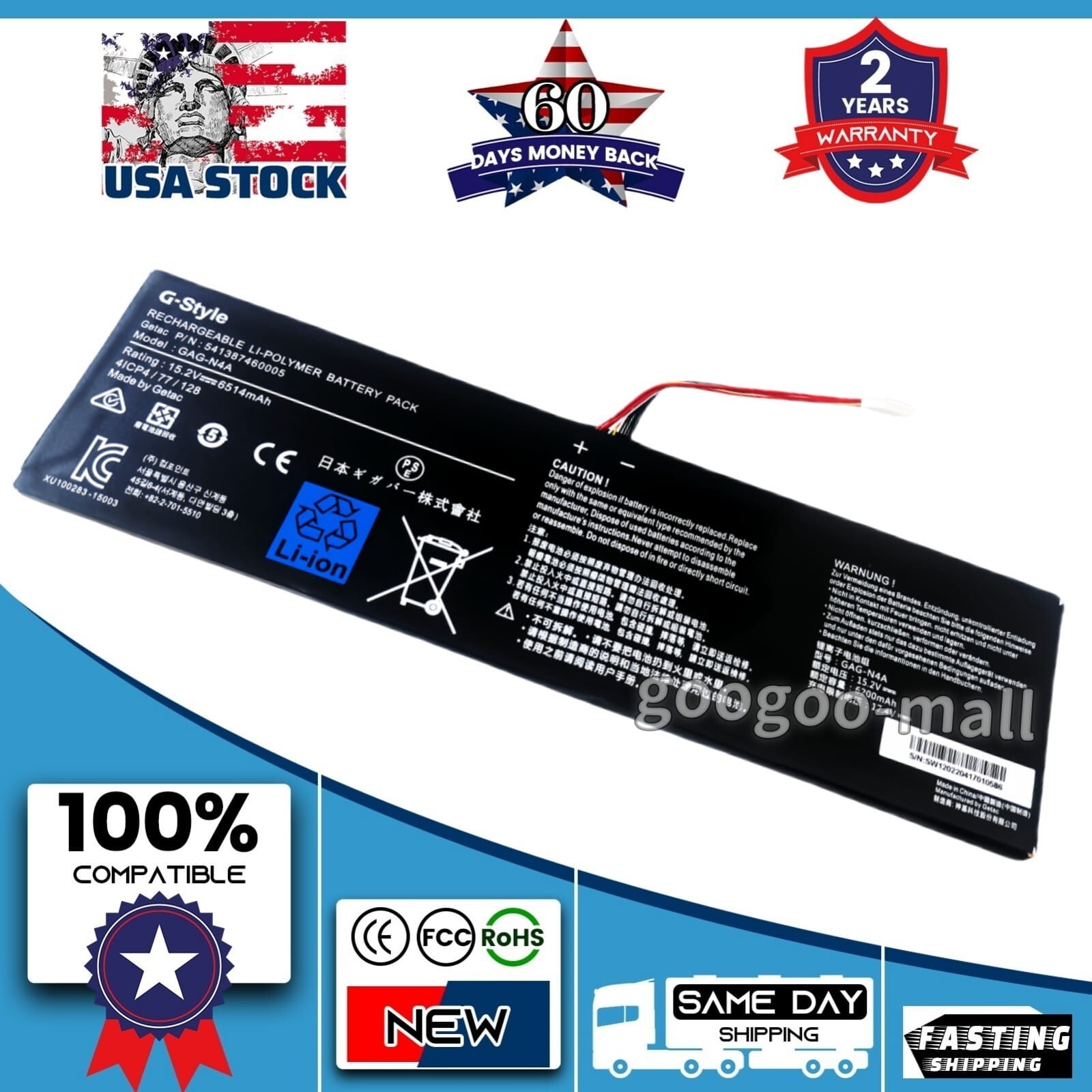 OEM GAG-N4A Battery For Gigabyte Aorus 15 XE5 15G 15P 17G 17H XC Aero 15 XD 17YD