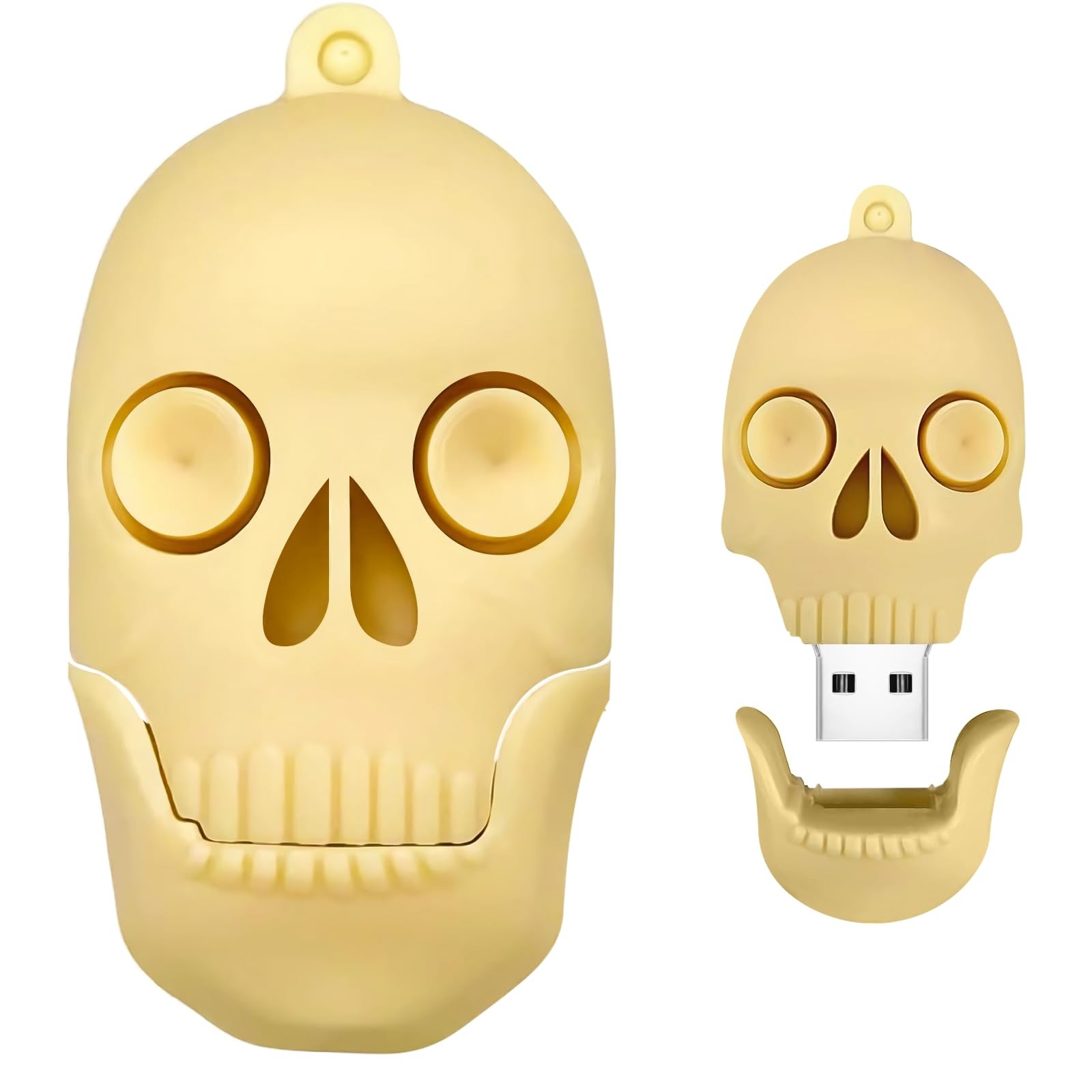 32GB USB Flash Drive Personality Skull Shaped Memory Stick, BorlterClamp Cool...