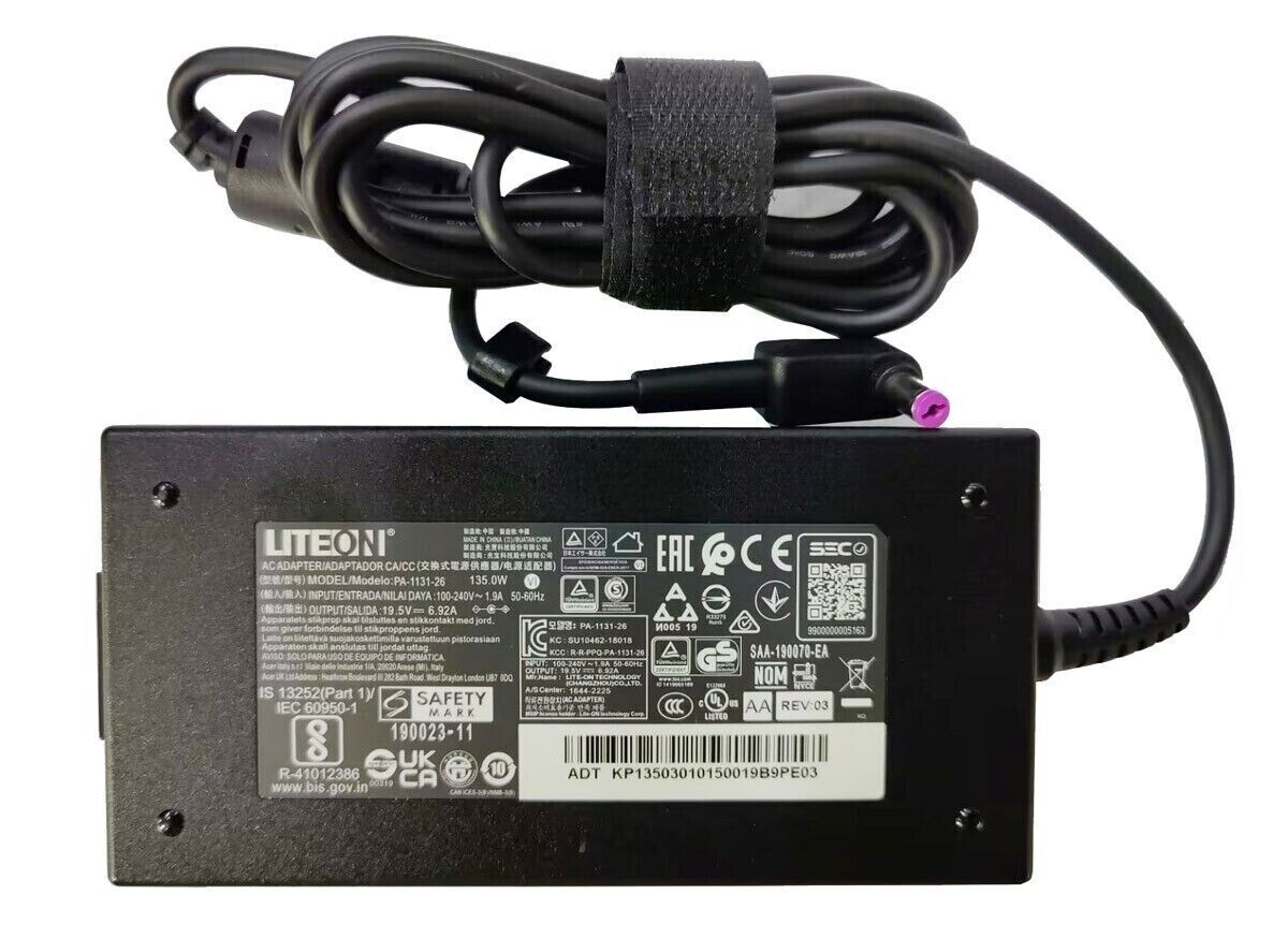 LITEON 19.5V 6.92A 135W AC Adapter charger For ACER NITRO 5 7 ASPIRE VX 15