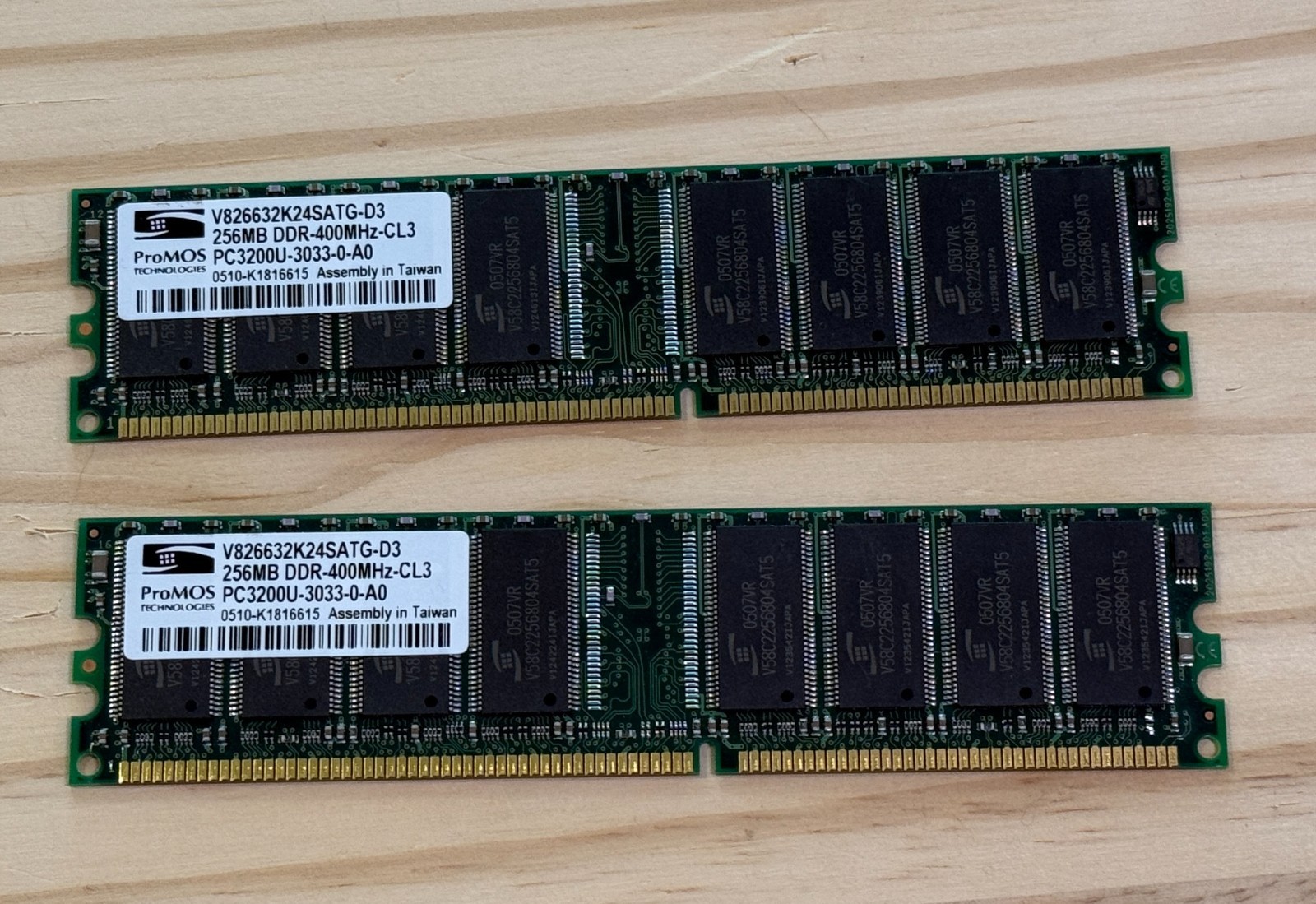 512MB (2x256MB) DDR 400Mhz Desktop RAM PROMOS TECHNOLOGIES V826632K24SATG-D3