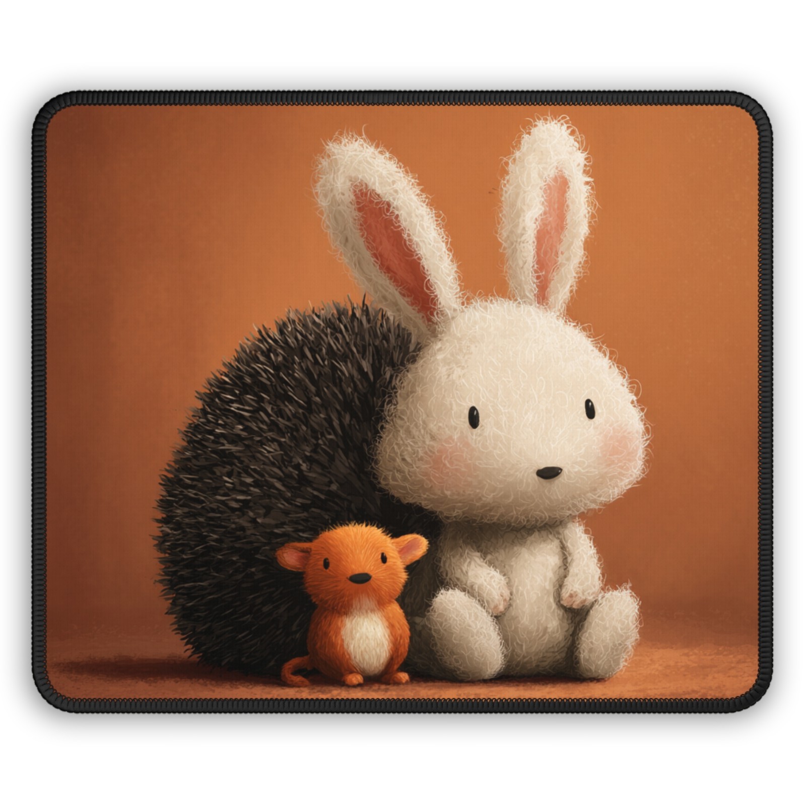 Cute Bunny and Hedgehog Mouse Pad