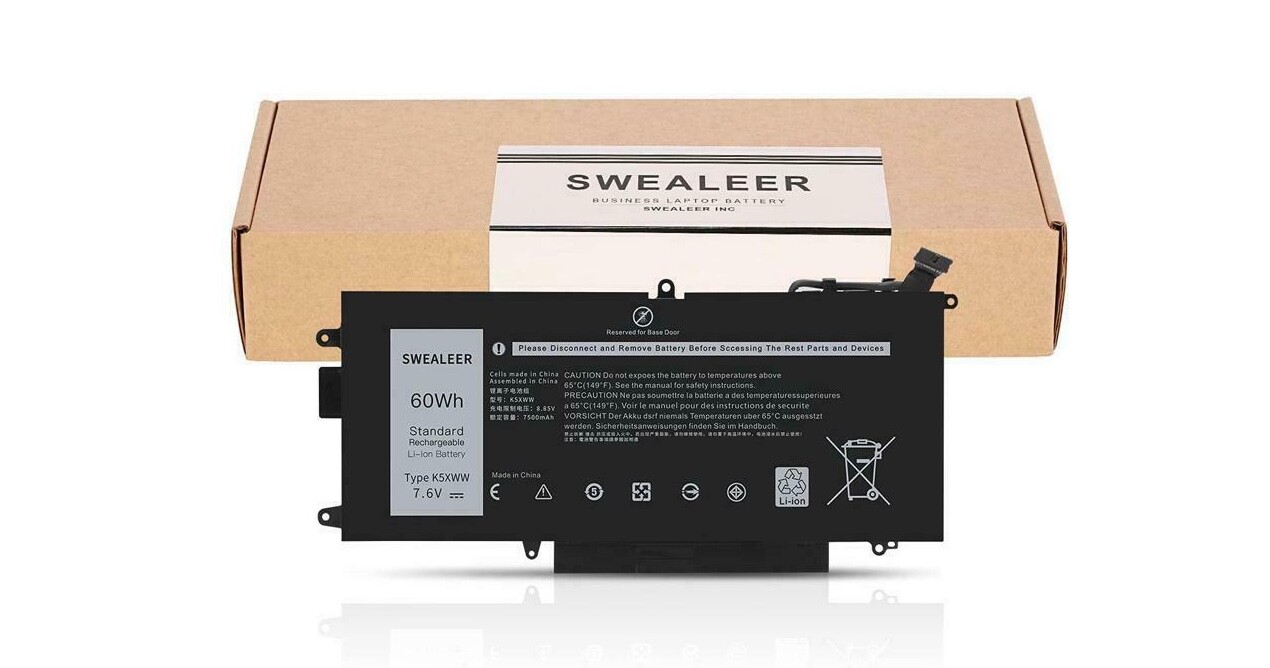 For Latitude 5289 7389 7390 Series Laptop K5XWW 7.6V 60Wh 7500mAh