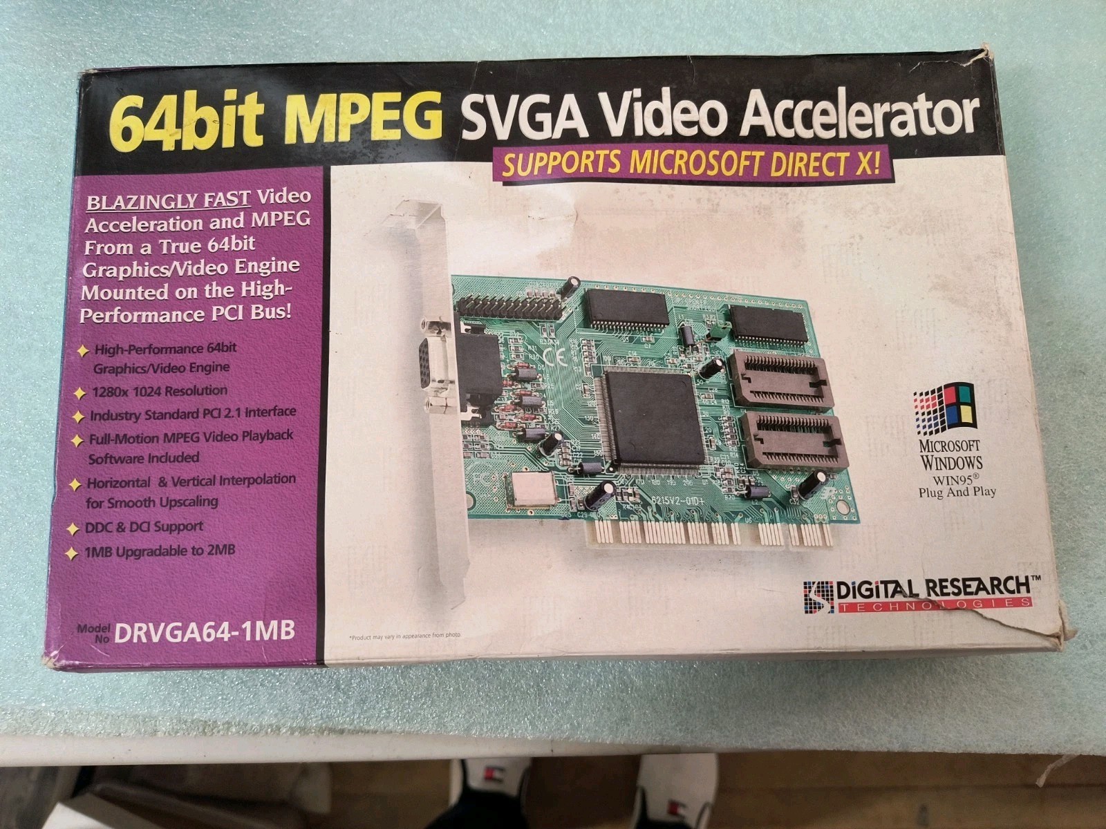 NEW IN UGLY BOX VINTAGE DIGITAL RESEARCH SVGA PCI CARD SIS 8215 RM3-SB3-2