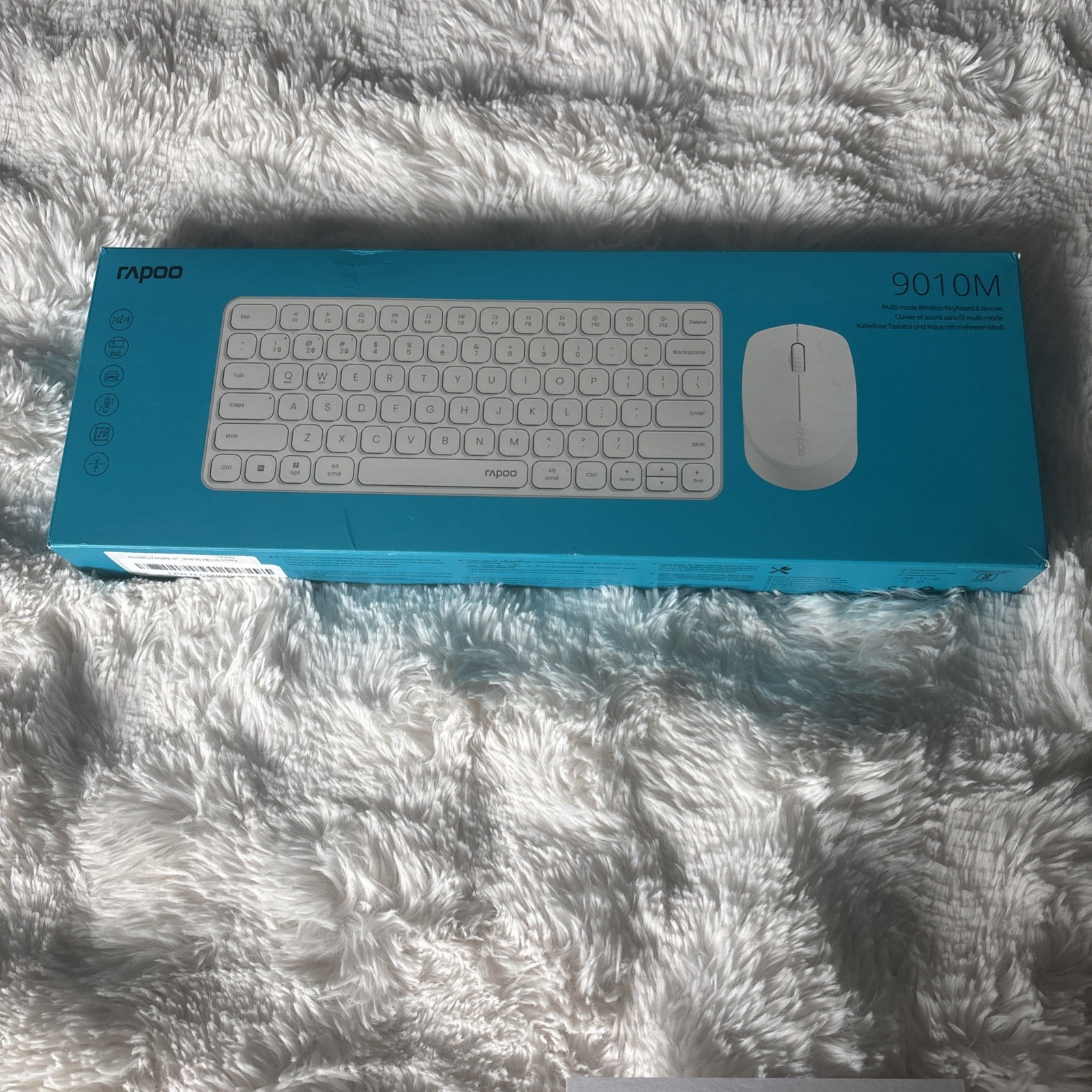 Rapoo 9010M Wireless Keyboard Mouse Combo Bluetooth 5.0 2.4GHz White, New