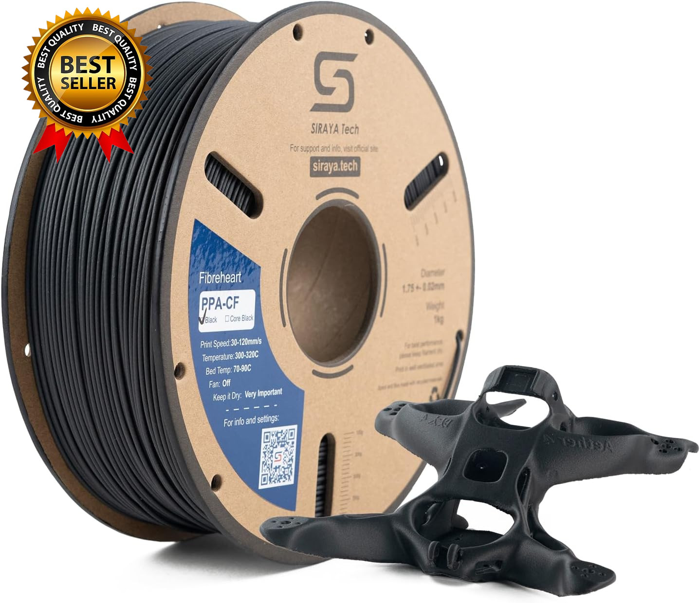 Fibreheart PPA-CF 3D Printing Filament: Industrial-Grade Carbon Fiber Nylon, Sup