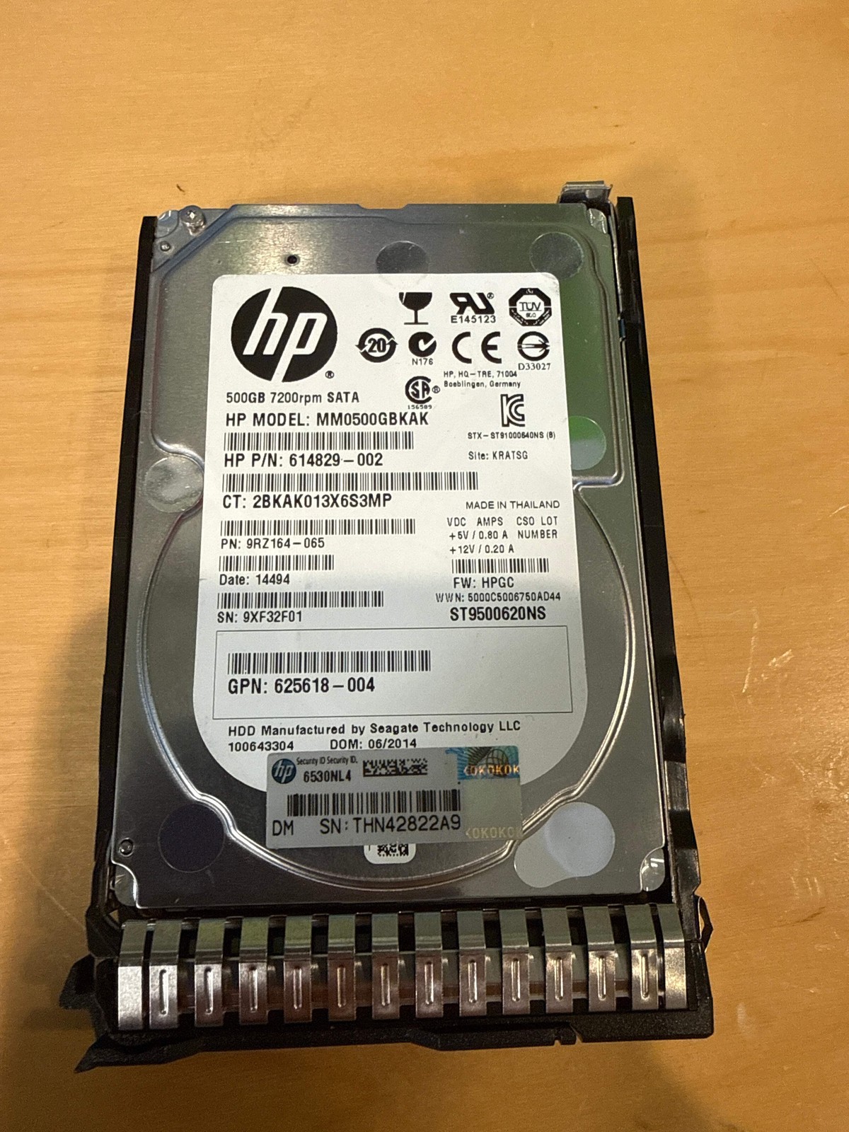 HP 500GB 7200RPM 2.5" SFF SATA HDD in Server Tray - Used